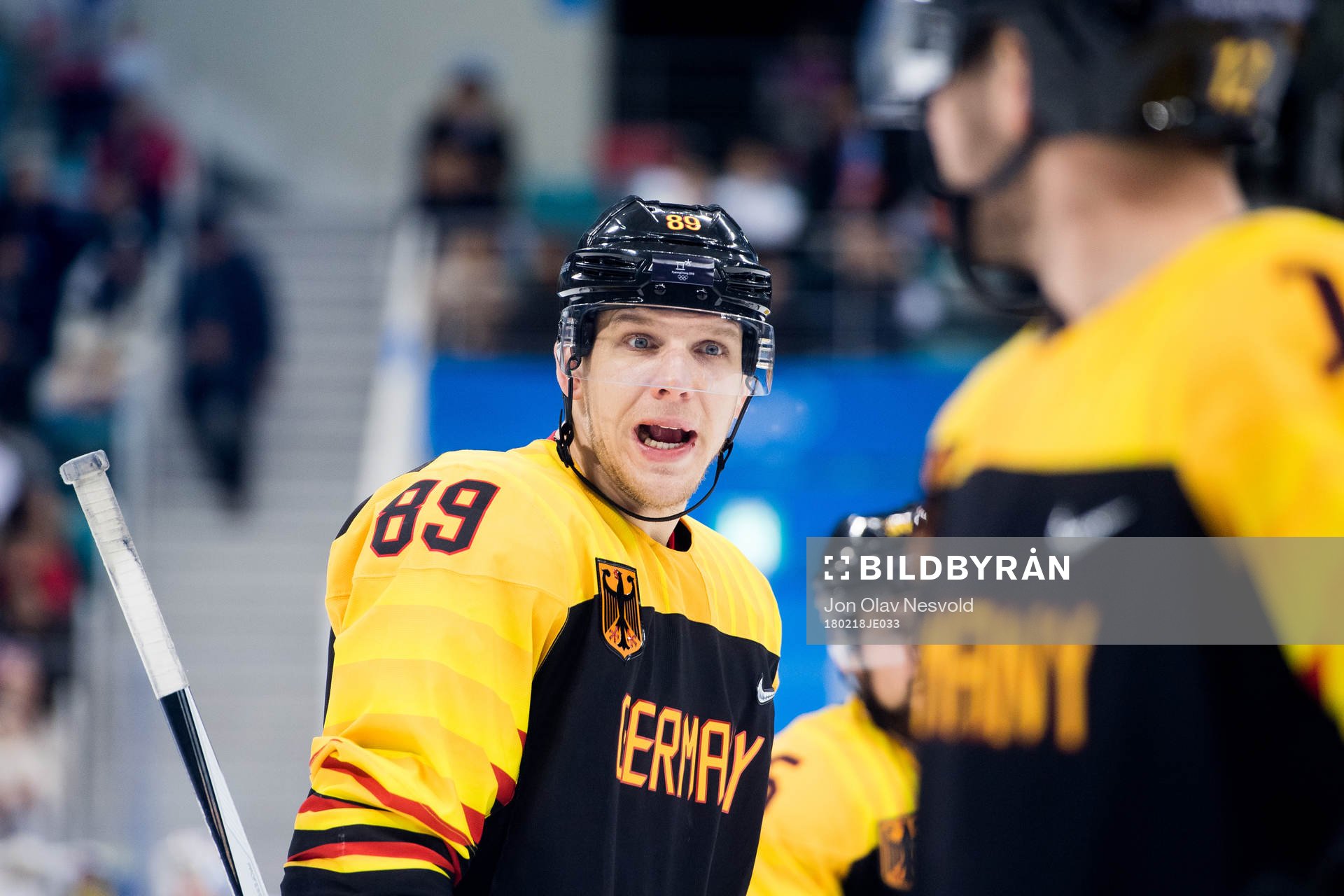 David Wolf of Germany in the Men's Ice Hockey Preliminary