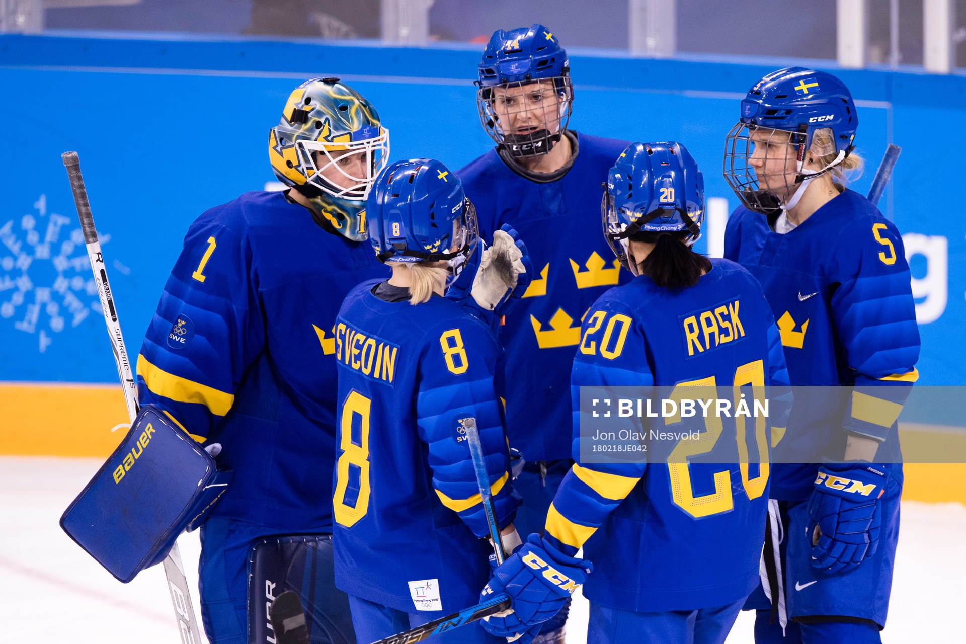 Goaltender Sara Grahn, Annie Svedin , Sabina Küller ,