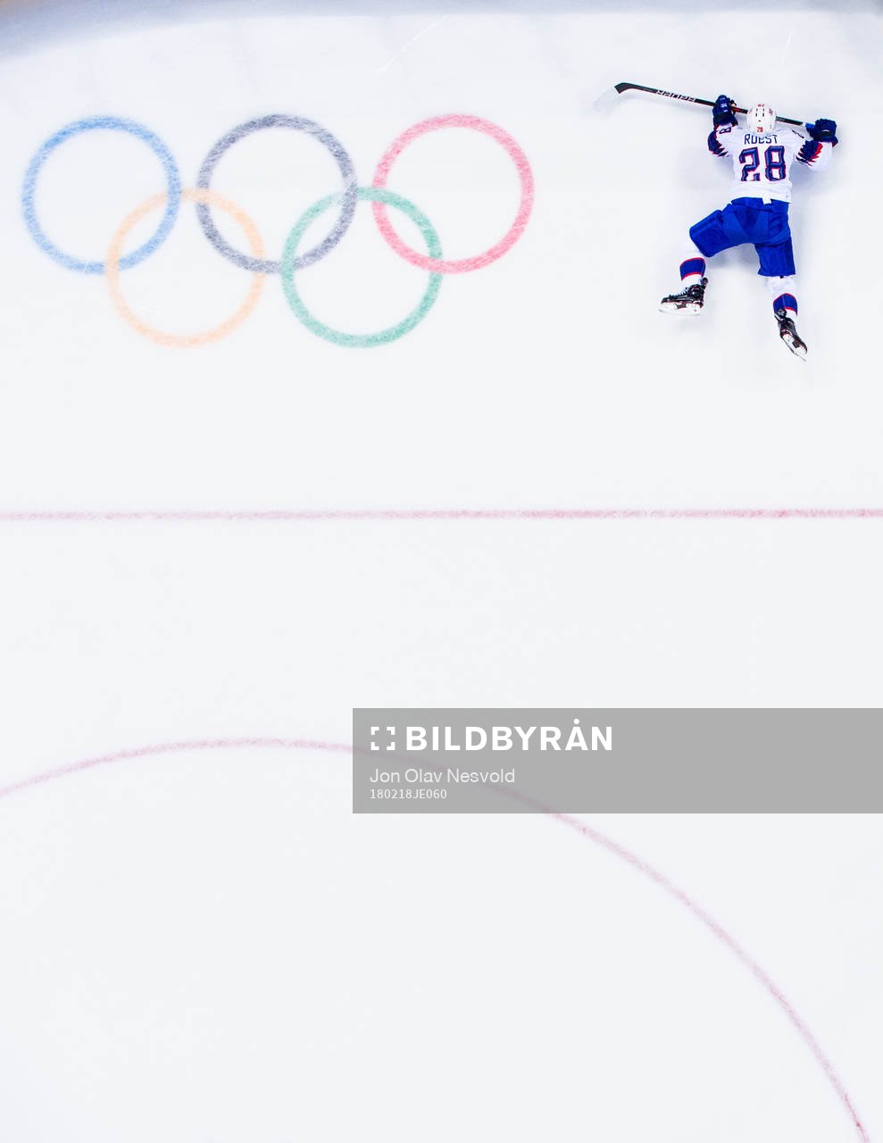 Niklas Roest of Norway in the Men's Ice Hockey Preliminary