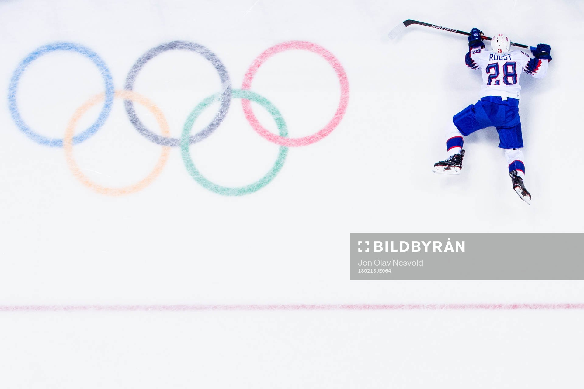 Niklas Roest of Norway in the Men's Ice Hockey Preliminary