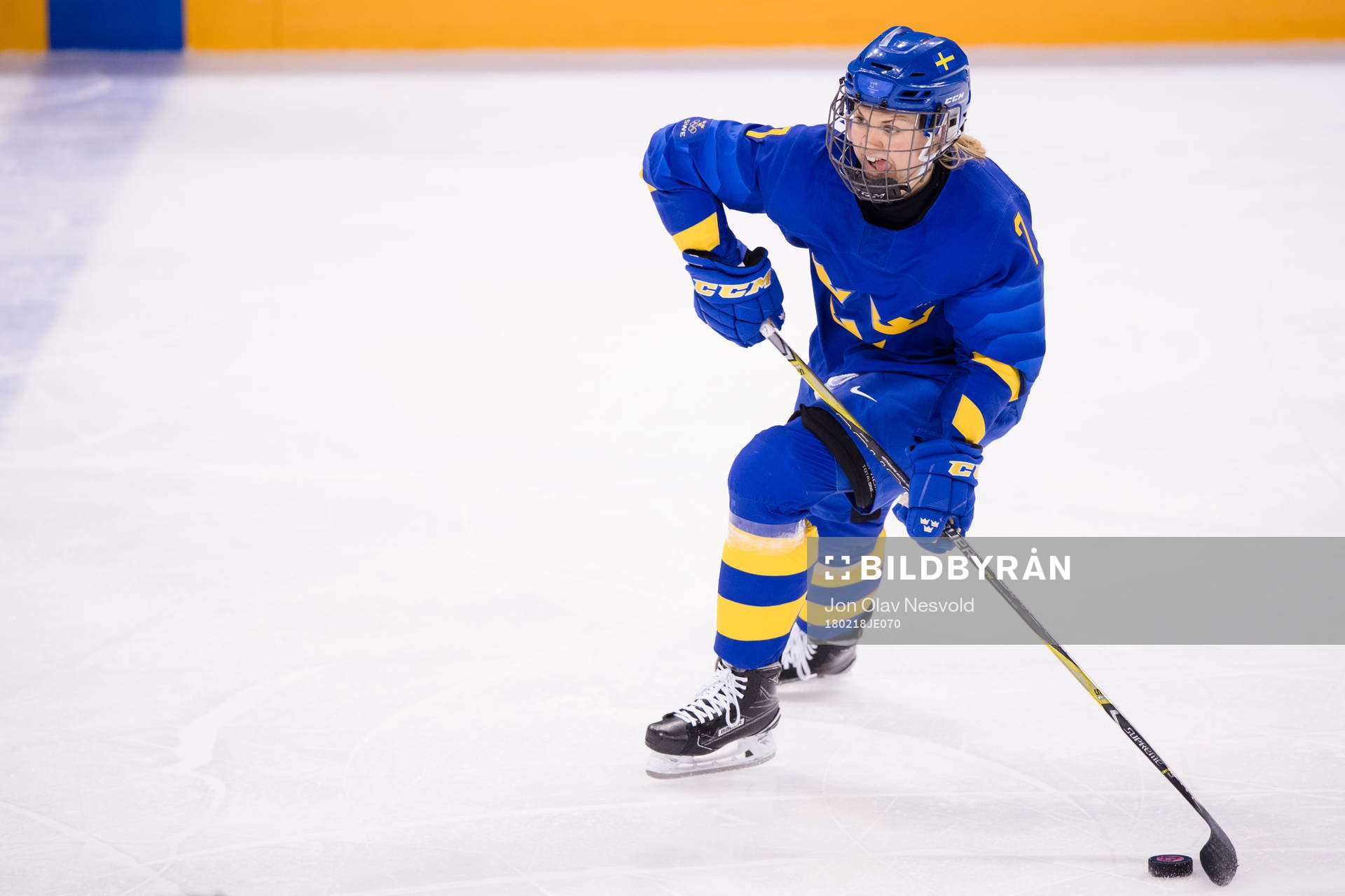Johanna Olofsson of Sweden in the Women's Ice Hockey