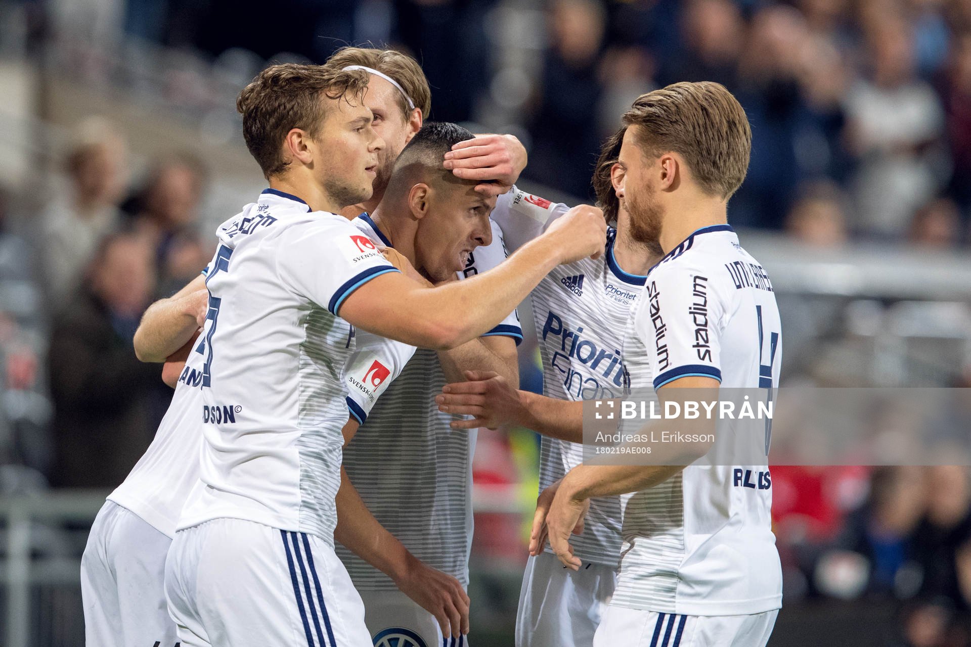 Djurgårdens Haris Radetinac jublar med lagkamrater