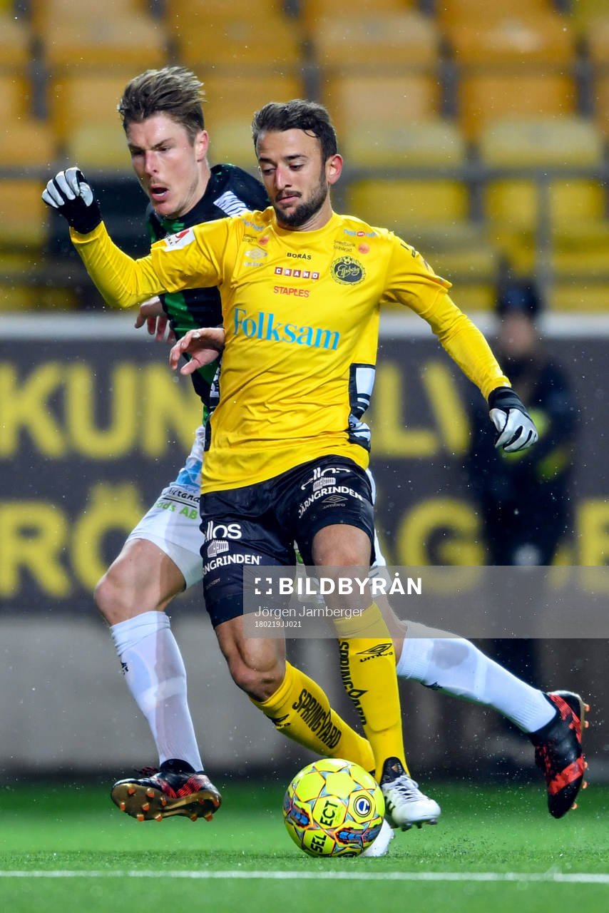 Elfsborgs Arjan Kabashi och GAIS Marcus Bergholtz