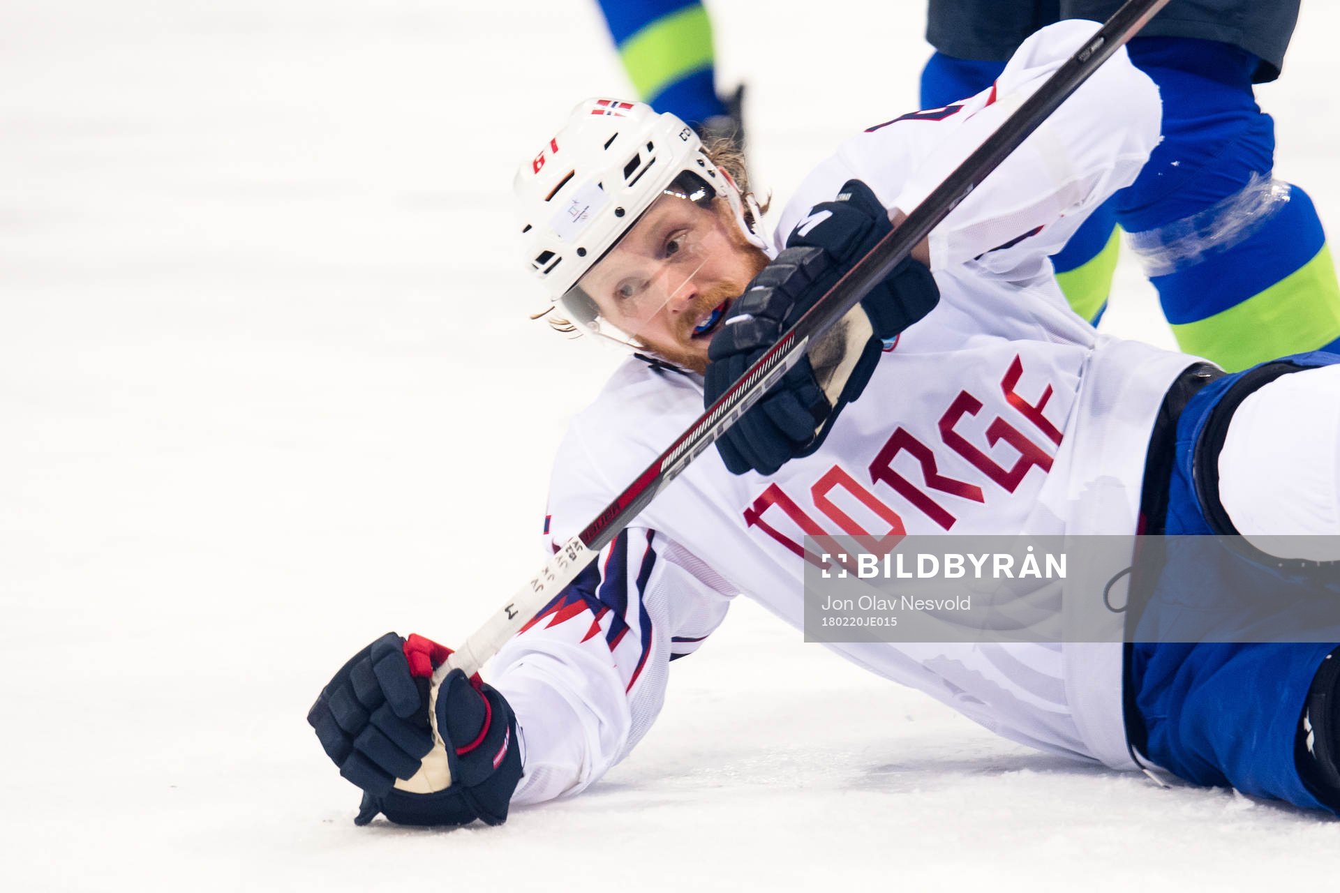 Aleksander Reichenberg of Norway in the Men's Ice Hockey