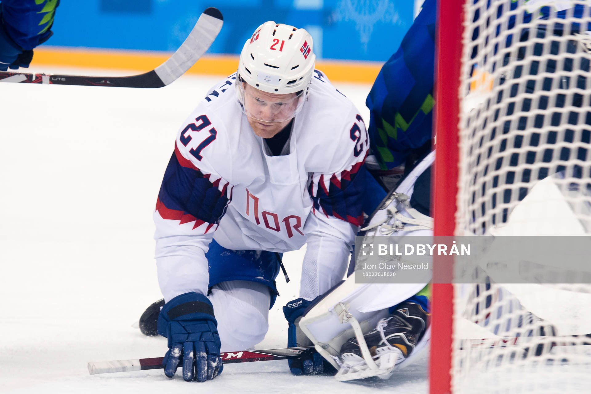 Steffen Thoresen of Norway in the Men's Ice Hockey Playoff