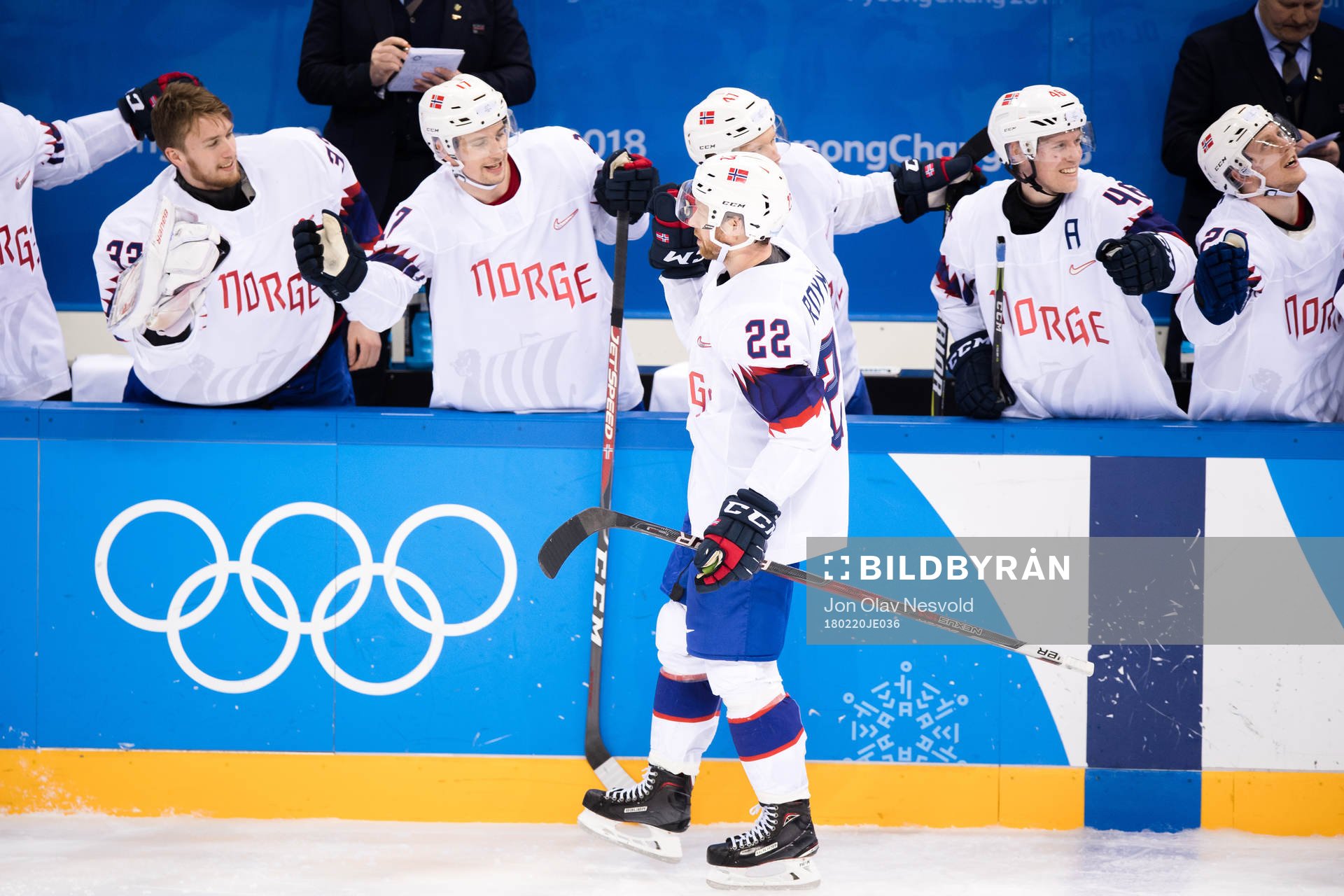 Martin Røymark of Norway celebrates the 1-1 goal  in the