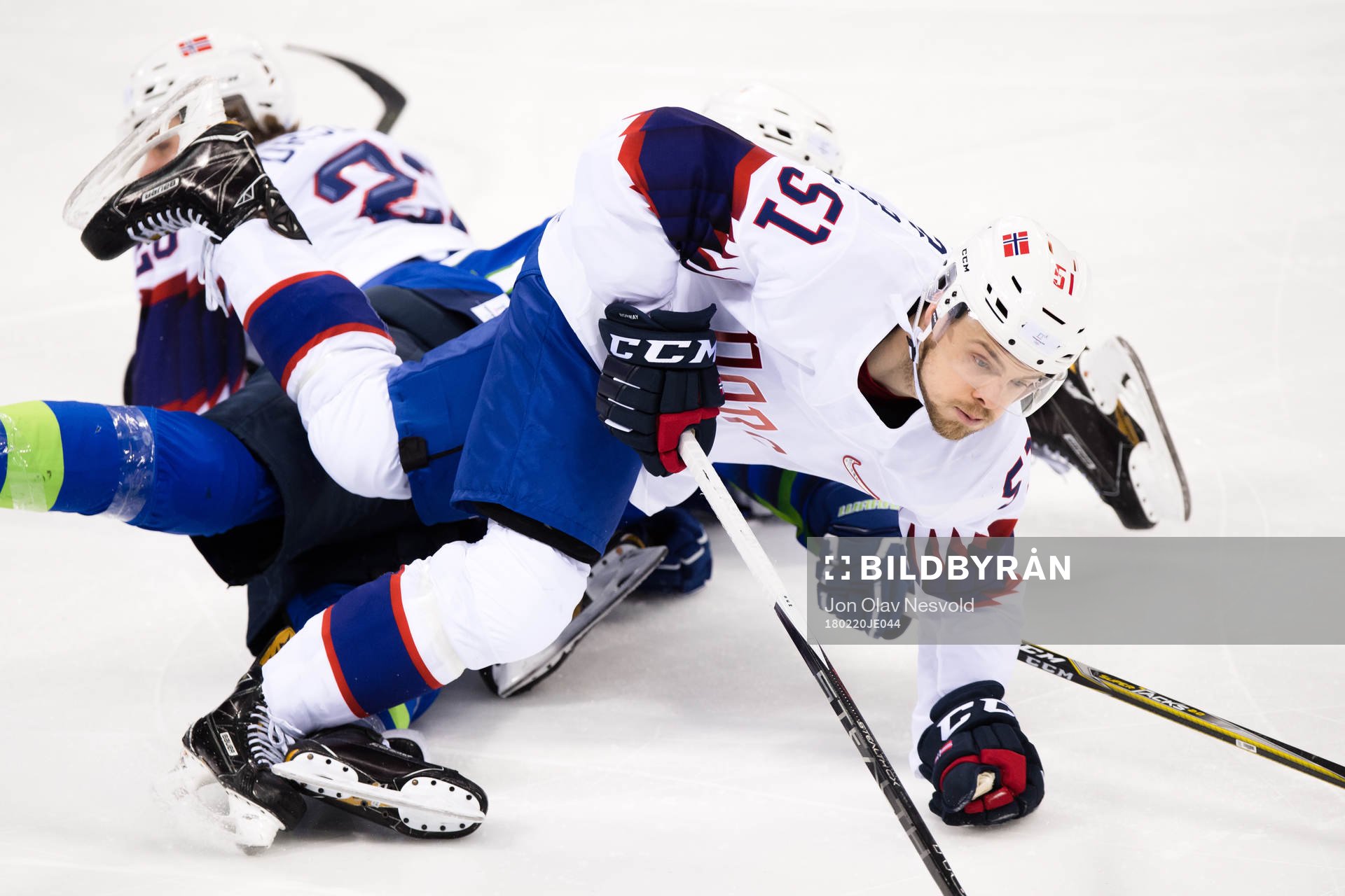 Mats Rosseli Olsen of Norway in the Men's Ice Hockey