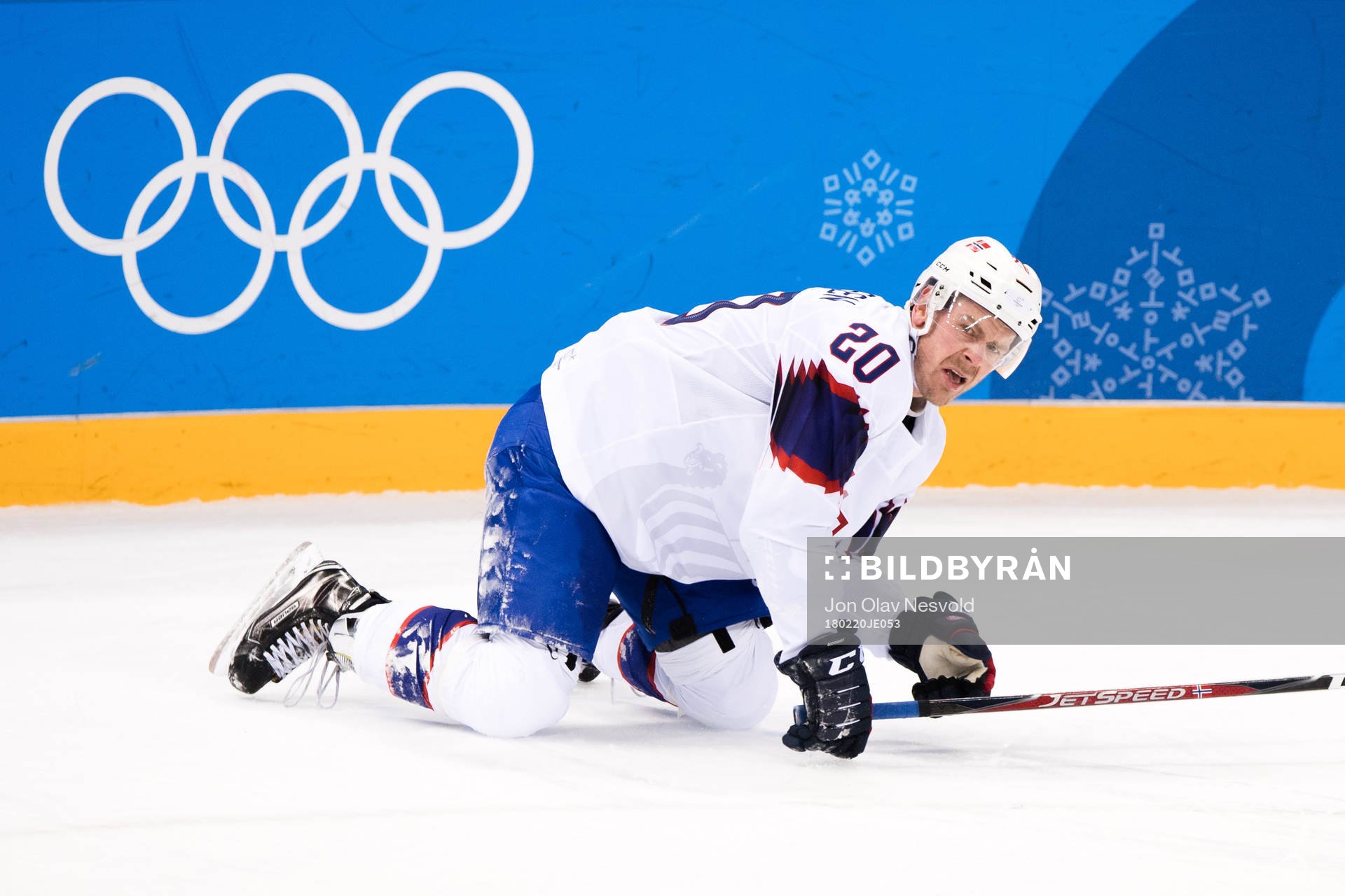 Anders Bastiansen of Norway in the Men's Ice Hockey Playoff