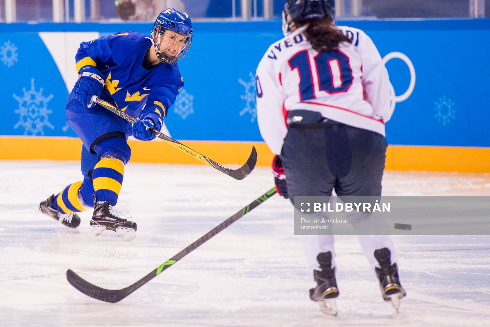 Johanna Olofsson of Sweden in the Women's Ice Hockey