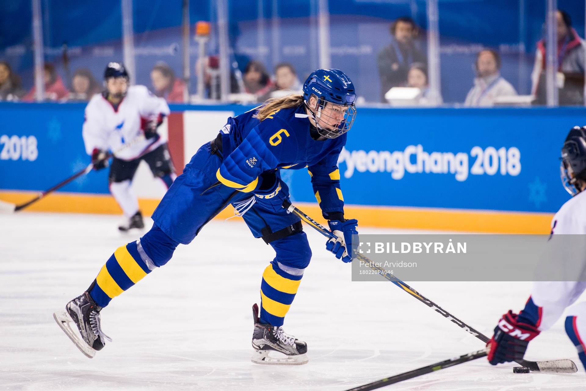 Sara Hjalmarsson of Sweden in the Women's Ice Hockey