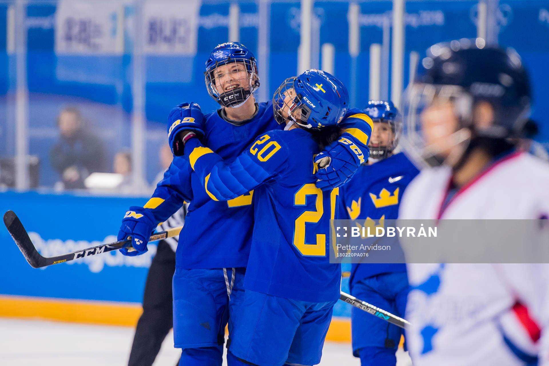 Sabina Küller of Sweden celebrates with her teammate Fanny