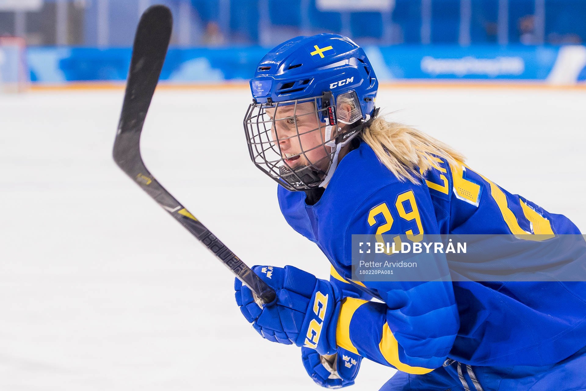 Olivia Carlsson of Sweden in the Women's Ice Hockey