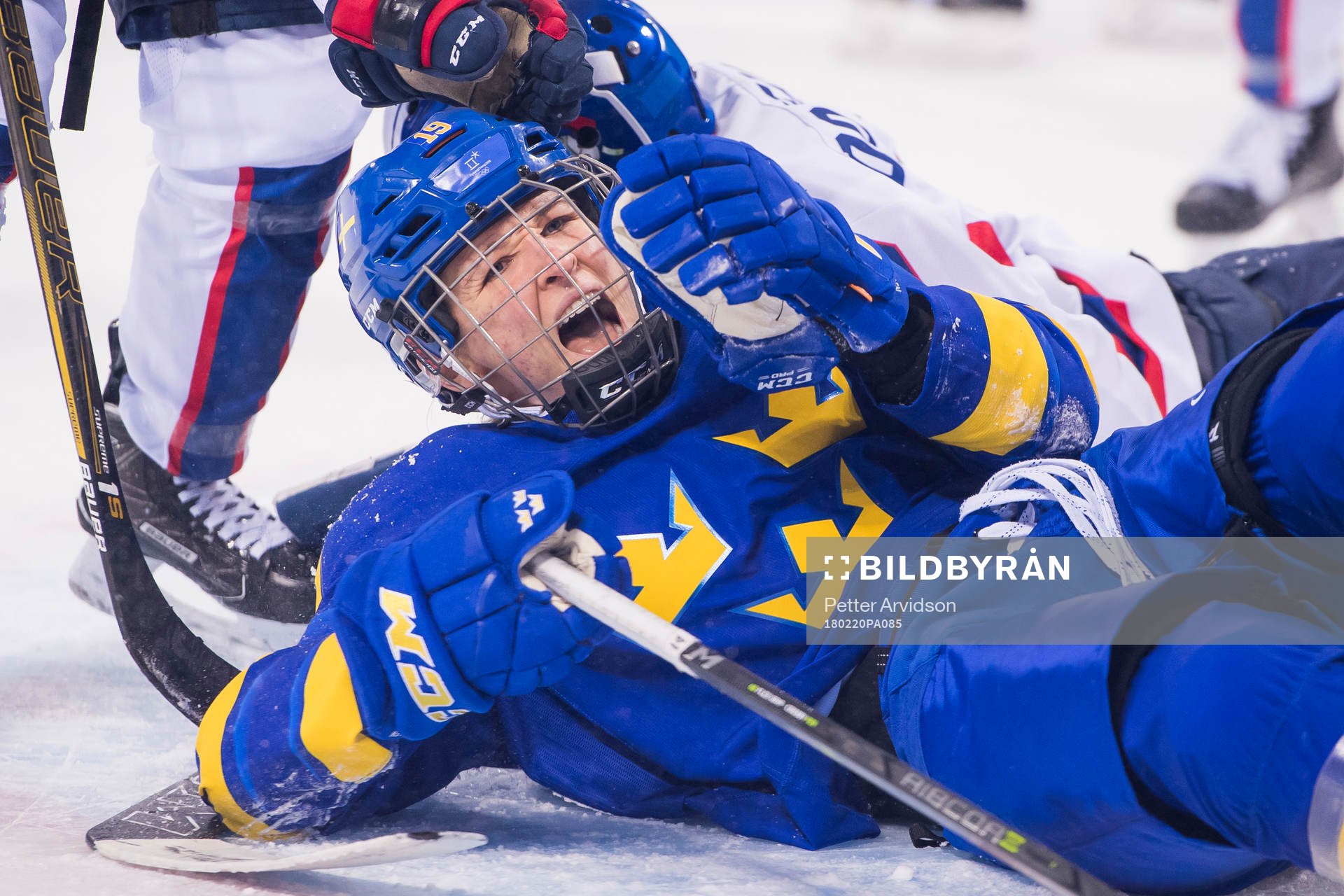 Maria Lindh of Sweden in the Women's Ice Hockey