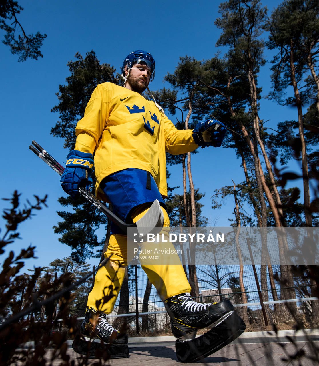 Mikael Wikstrand of Sweden arrives prior a training session