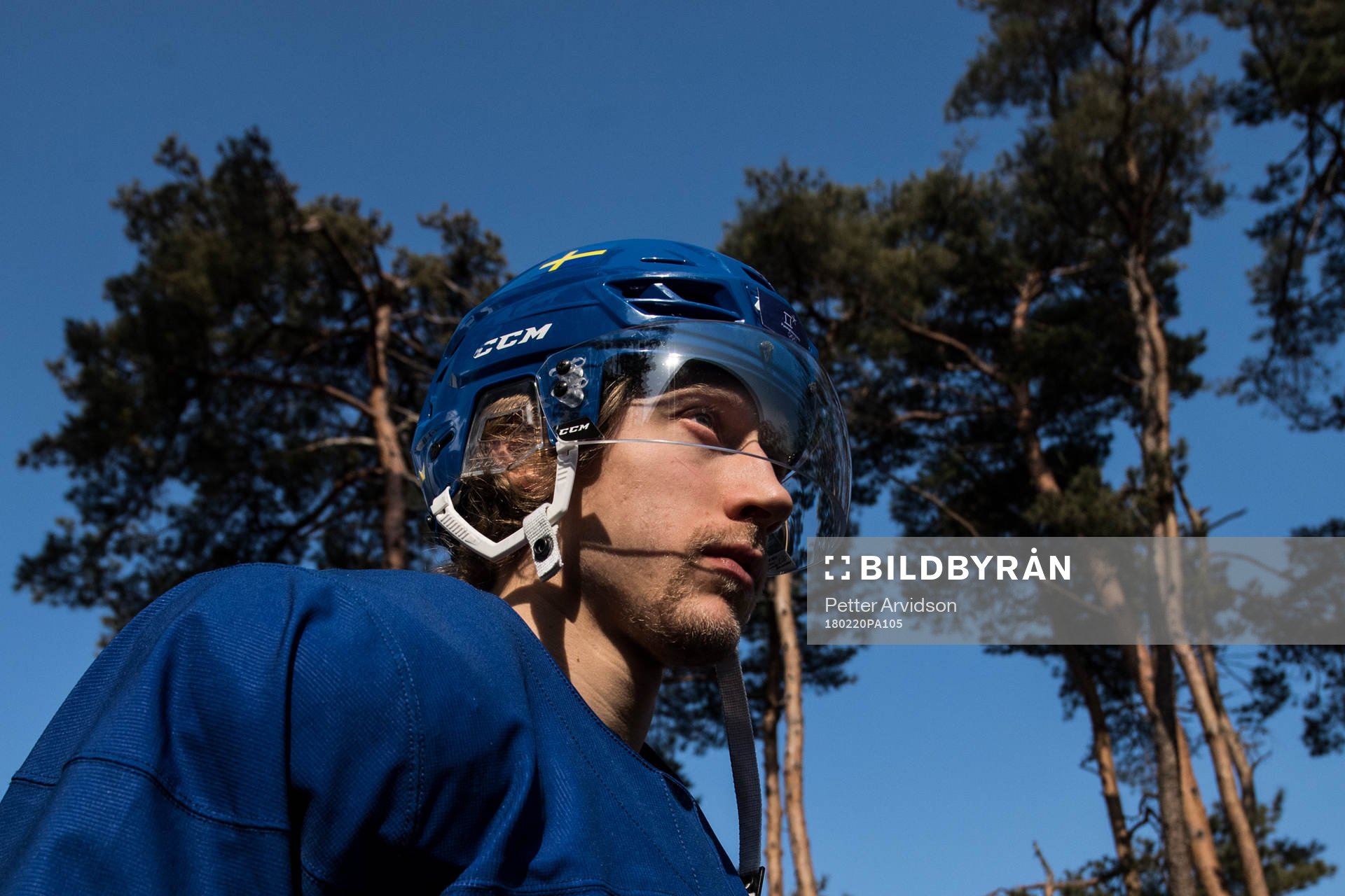 John Norman of Sweden arrives prior a training session
