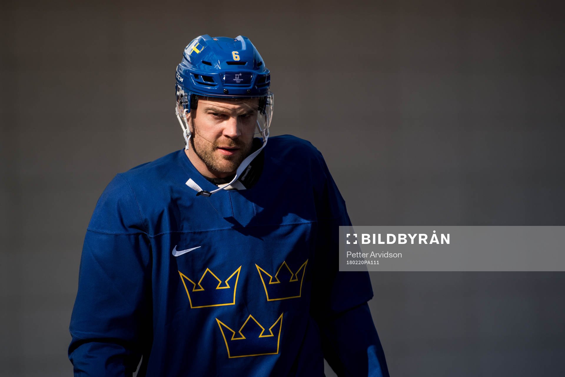 Patrik Hersley of Sweden arrives prior a training session