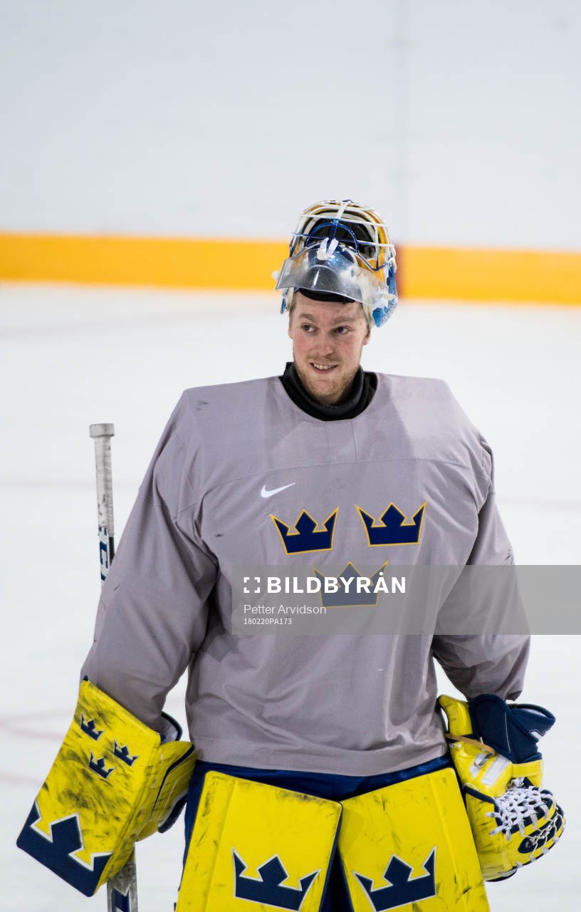 Goaltender Magnus Hellberg of Sweden