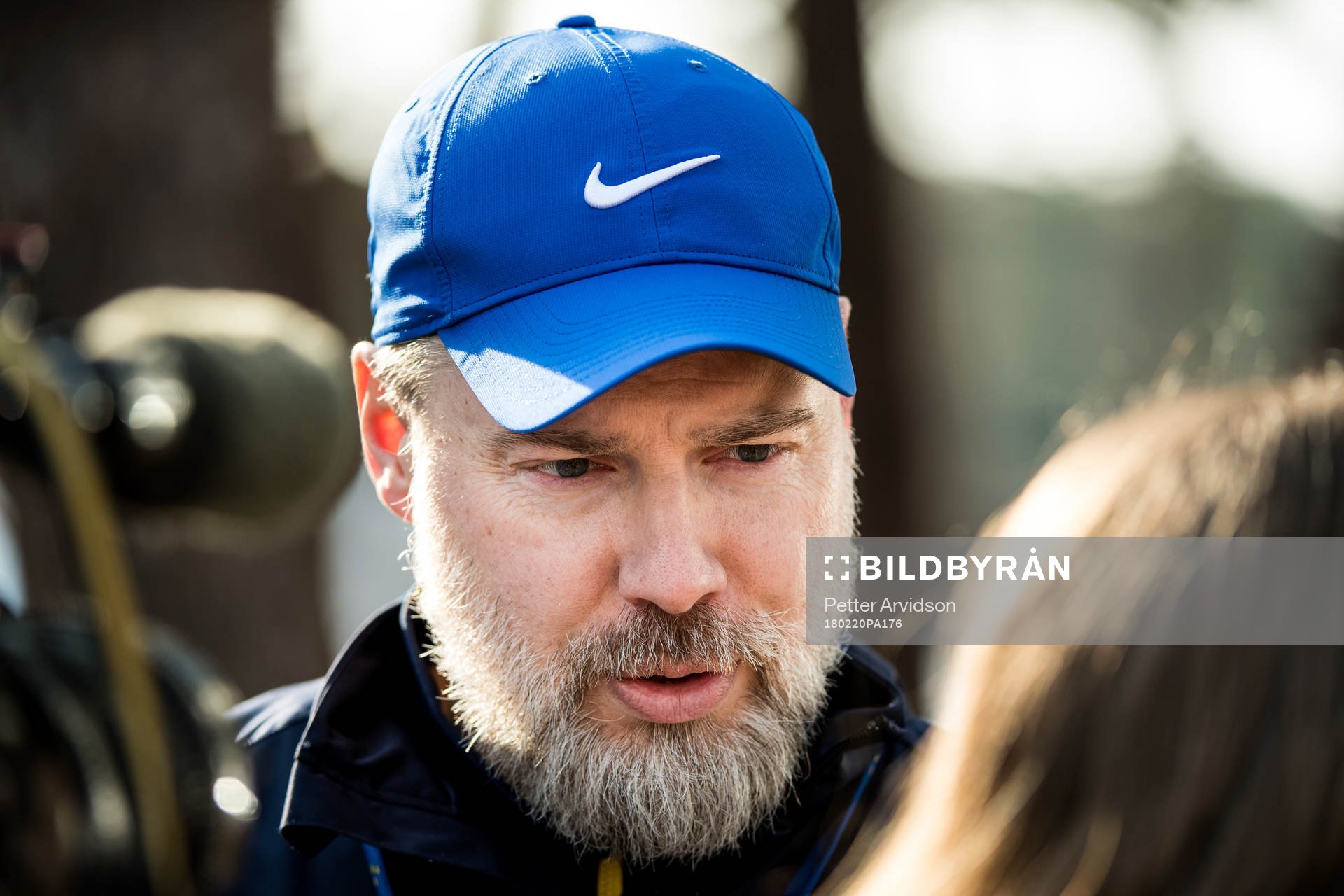 Rikard Grönborg, Head Coach of Sweden talks to media