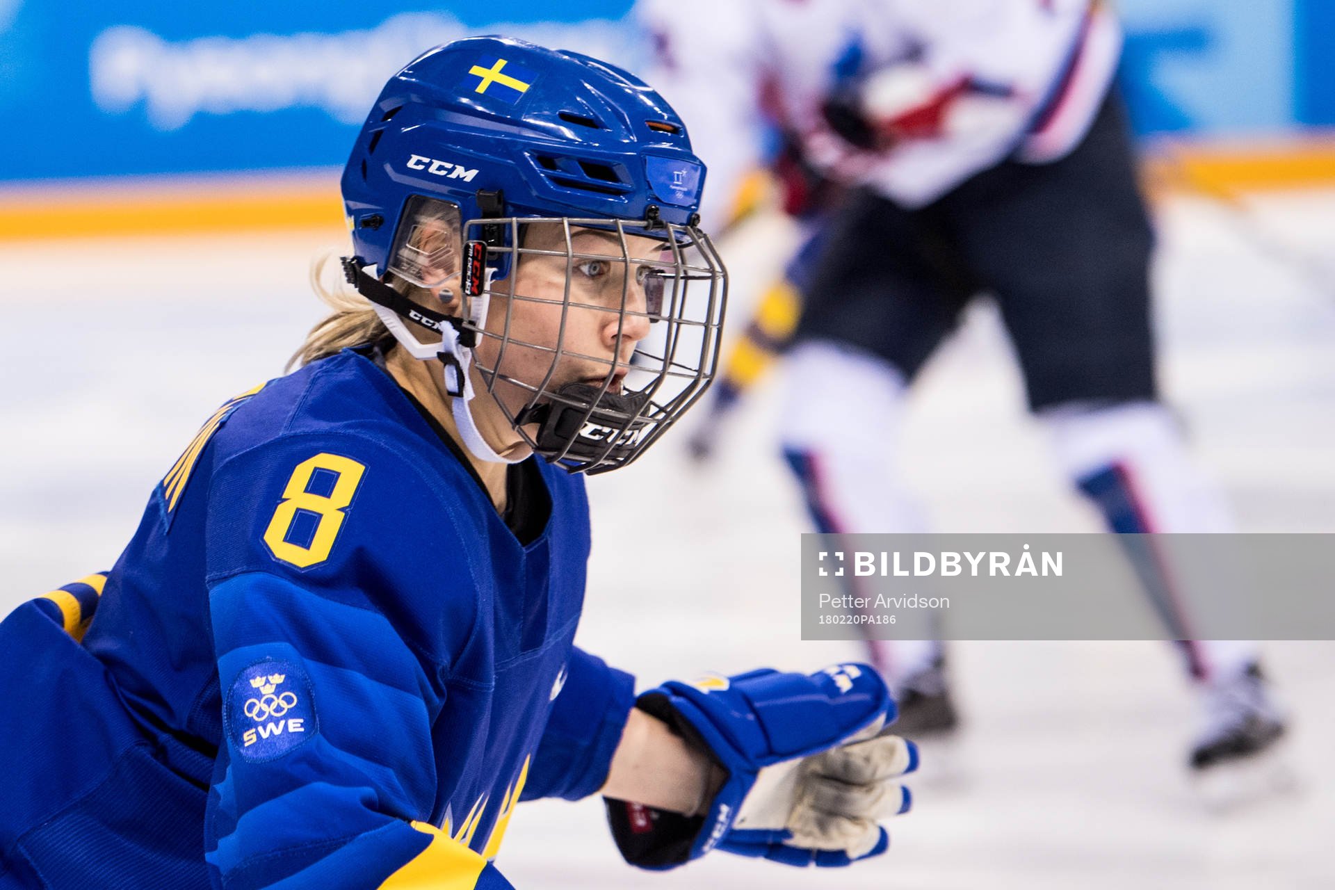 Annie Svedin of Sweden in the Women's Ice Hockey