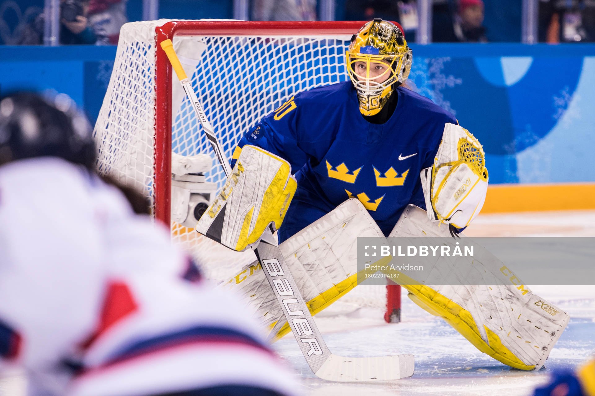 Goaltender Minatsu Murase of Sweden in the Women's Ice