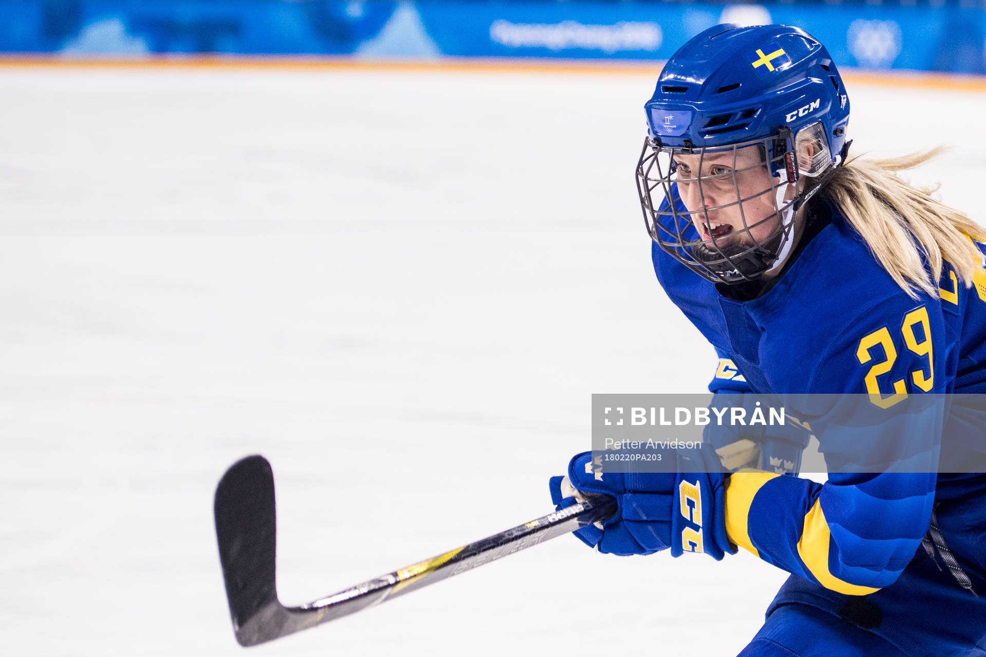 Olivia Carlsson of Sweden in the Women's Ice Hockey