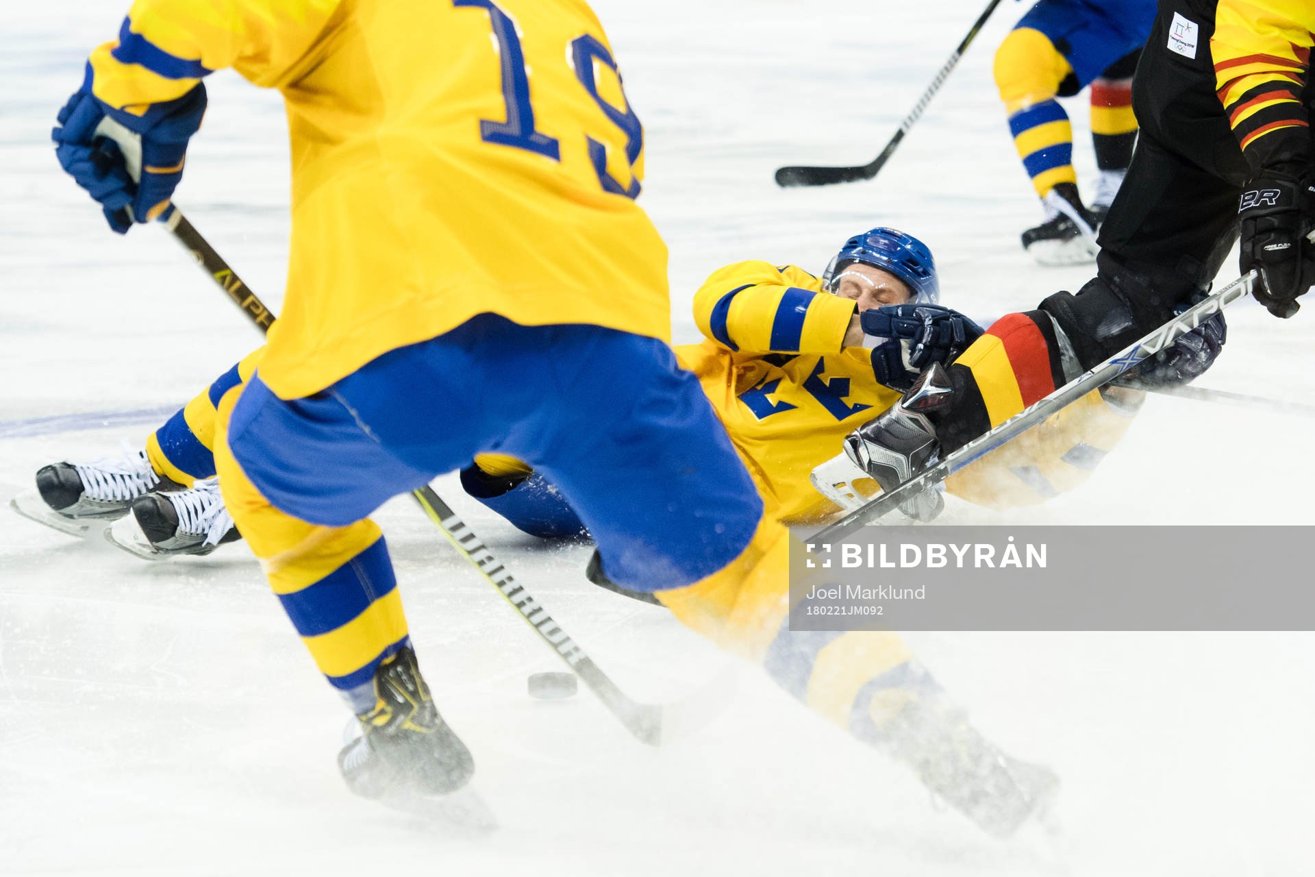 Alexander Bergström of Sweden  in the Men's Ice Hockey