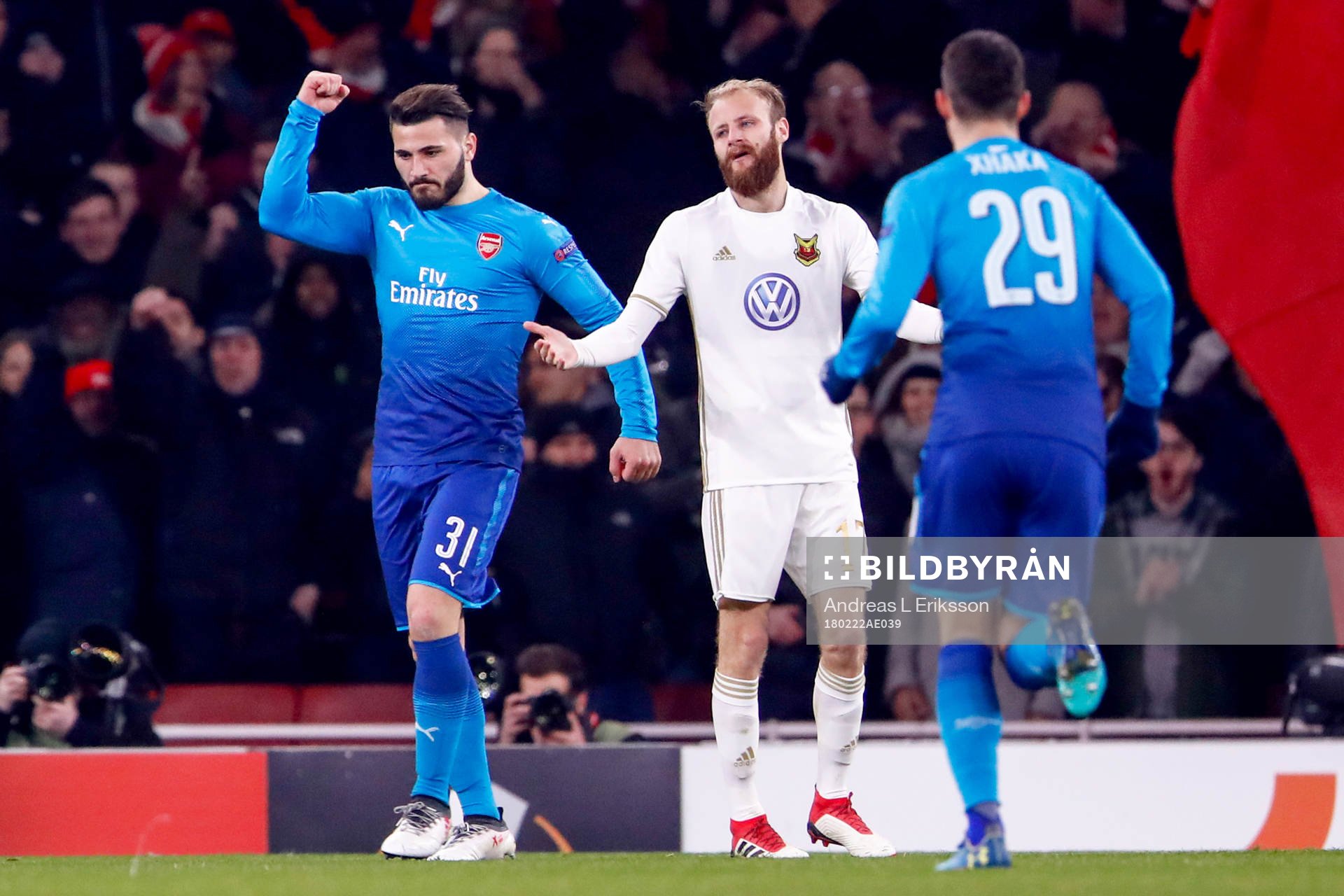Arsenals Sead Kolasinac jublar