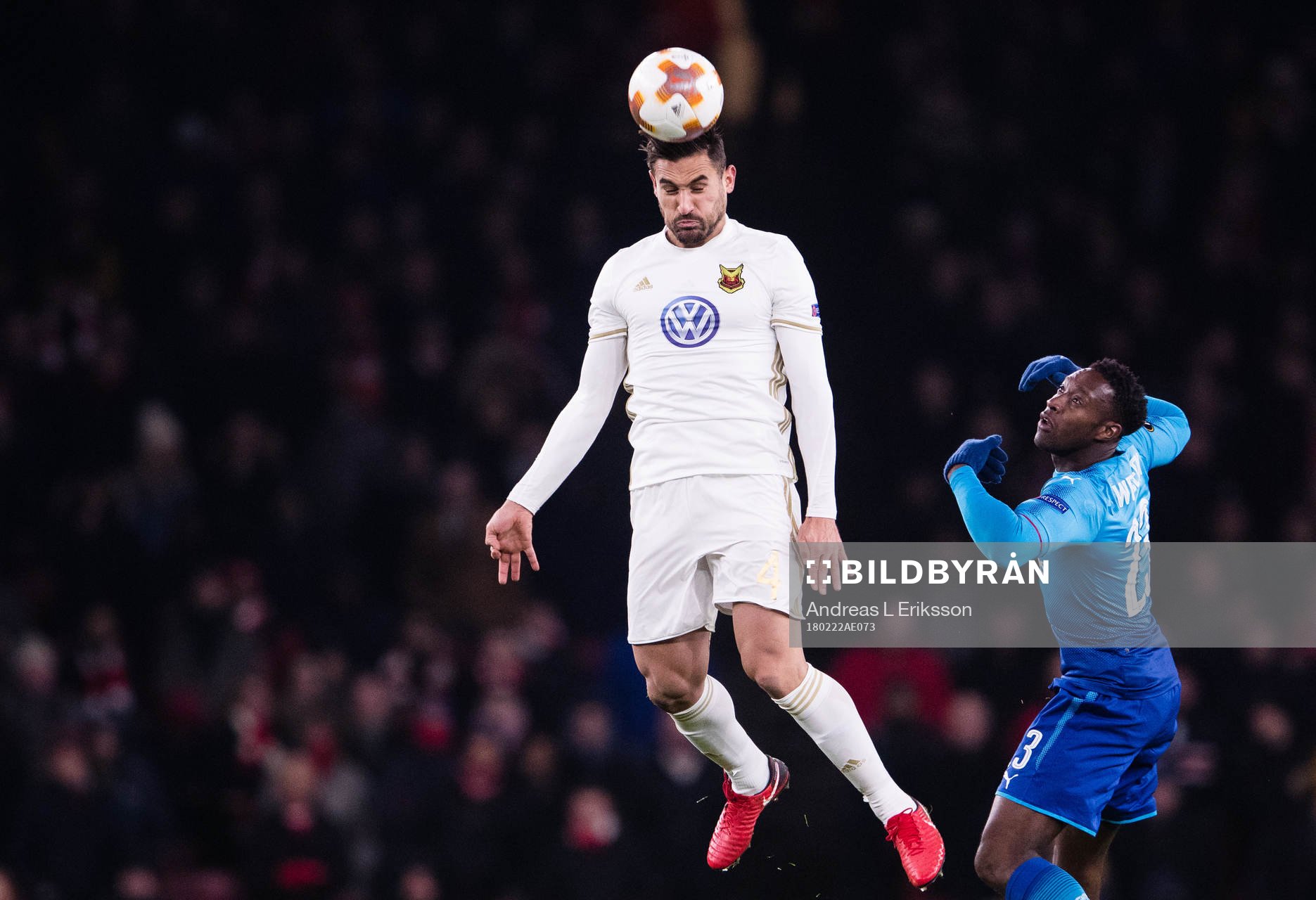Östersunds Sotirios Papagiannopoulos med en nick framför