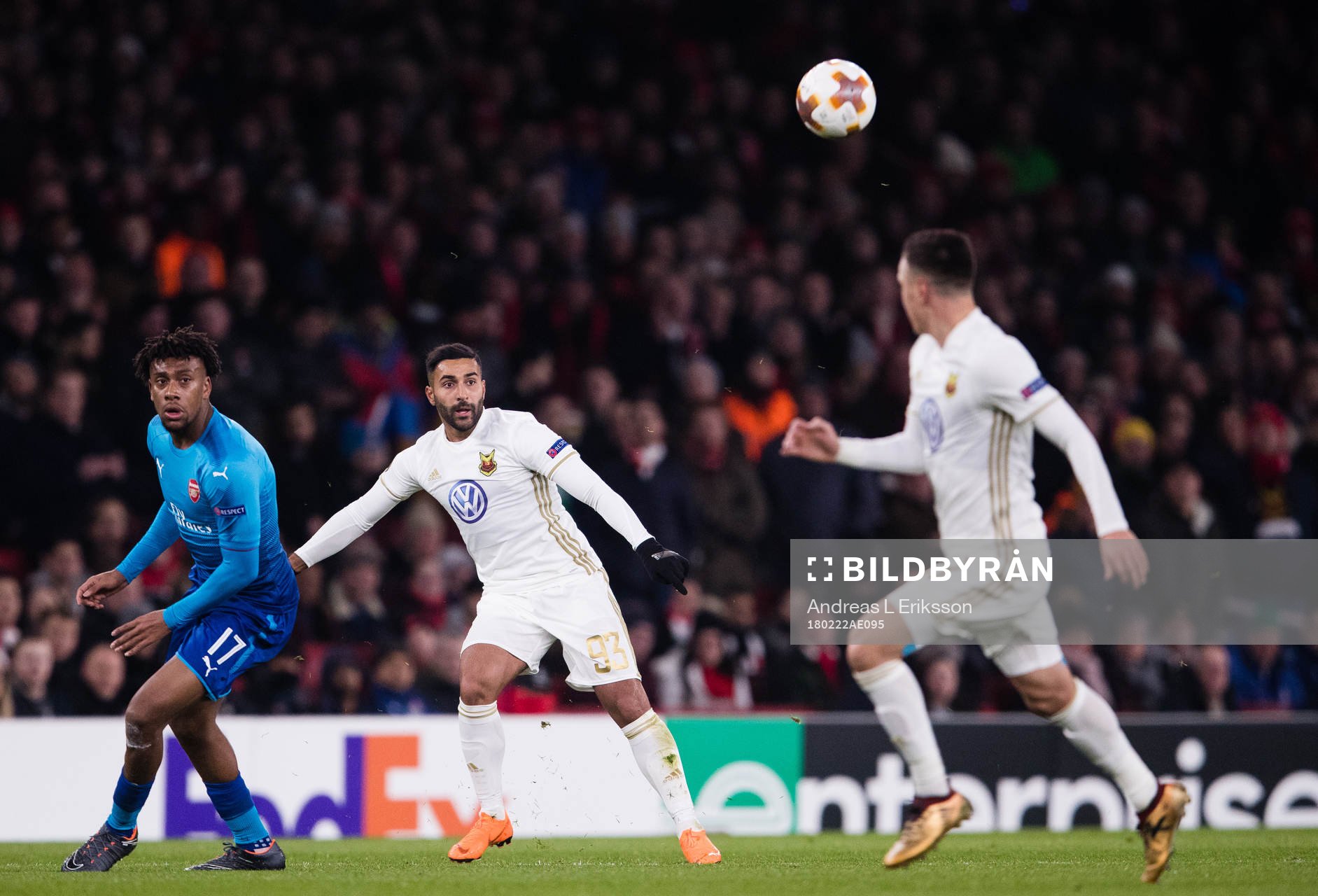 under fotbollsmatchen i Europa League mellan Arsenal och
