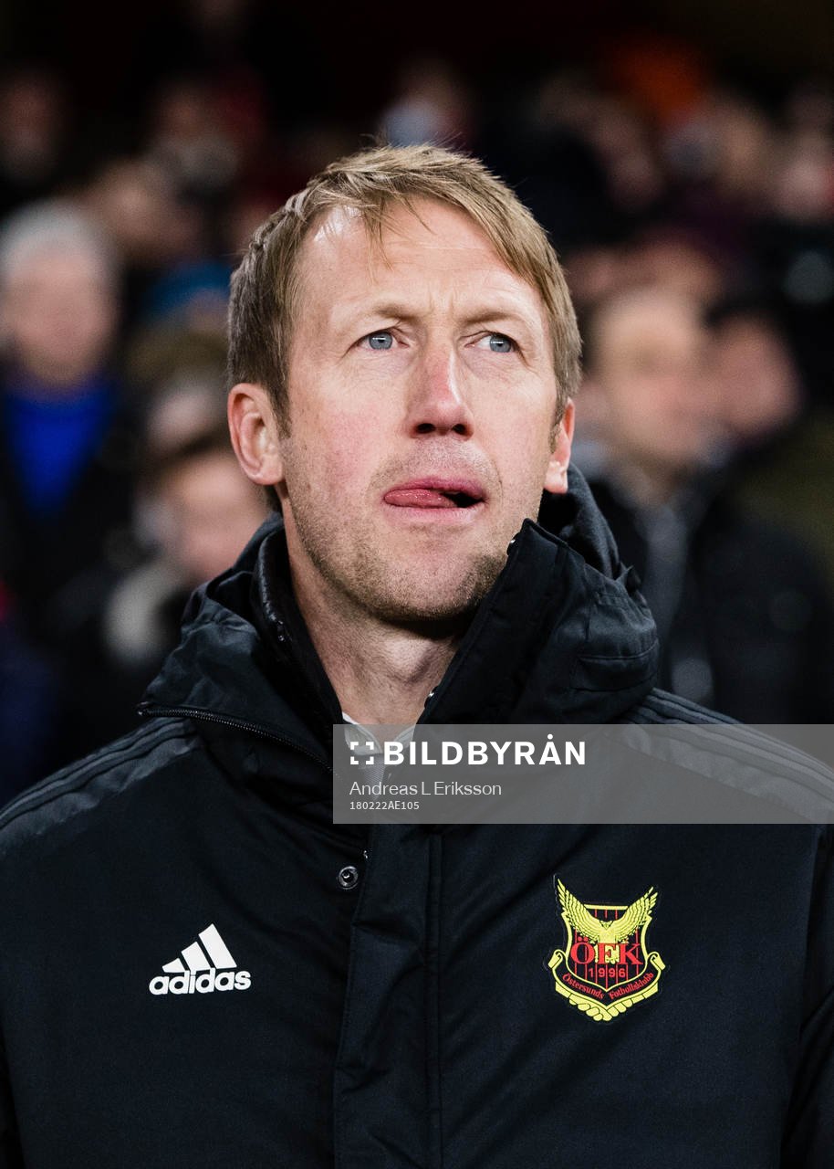 Östersunds tränare Graham Potter innan fotbollsmatchen i