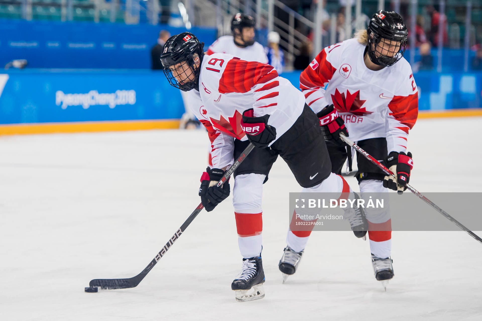 Brianne Jenner and Haley Irwin of Canada