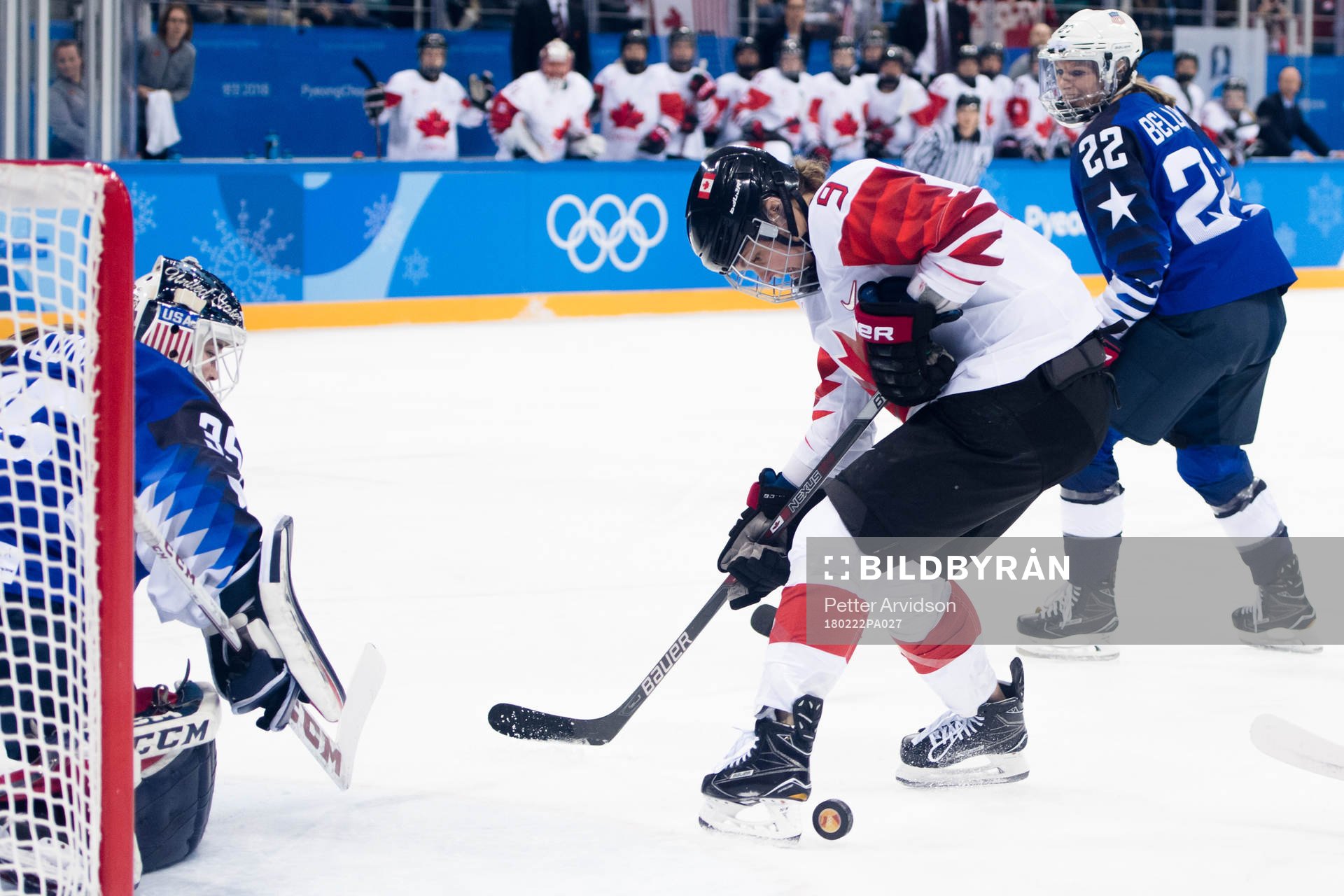 Jennifer Wakefield of Canada and Goalkeeper Maddie Rooney