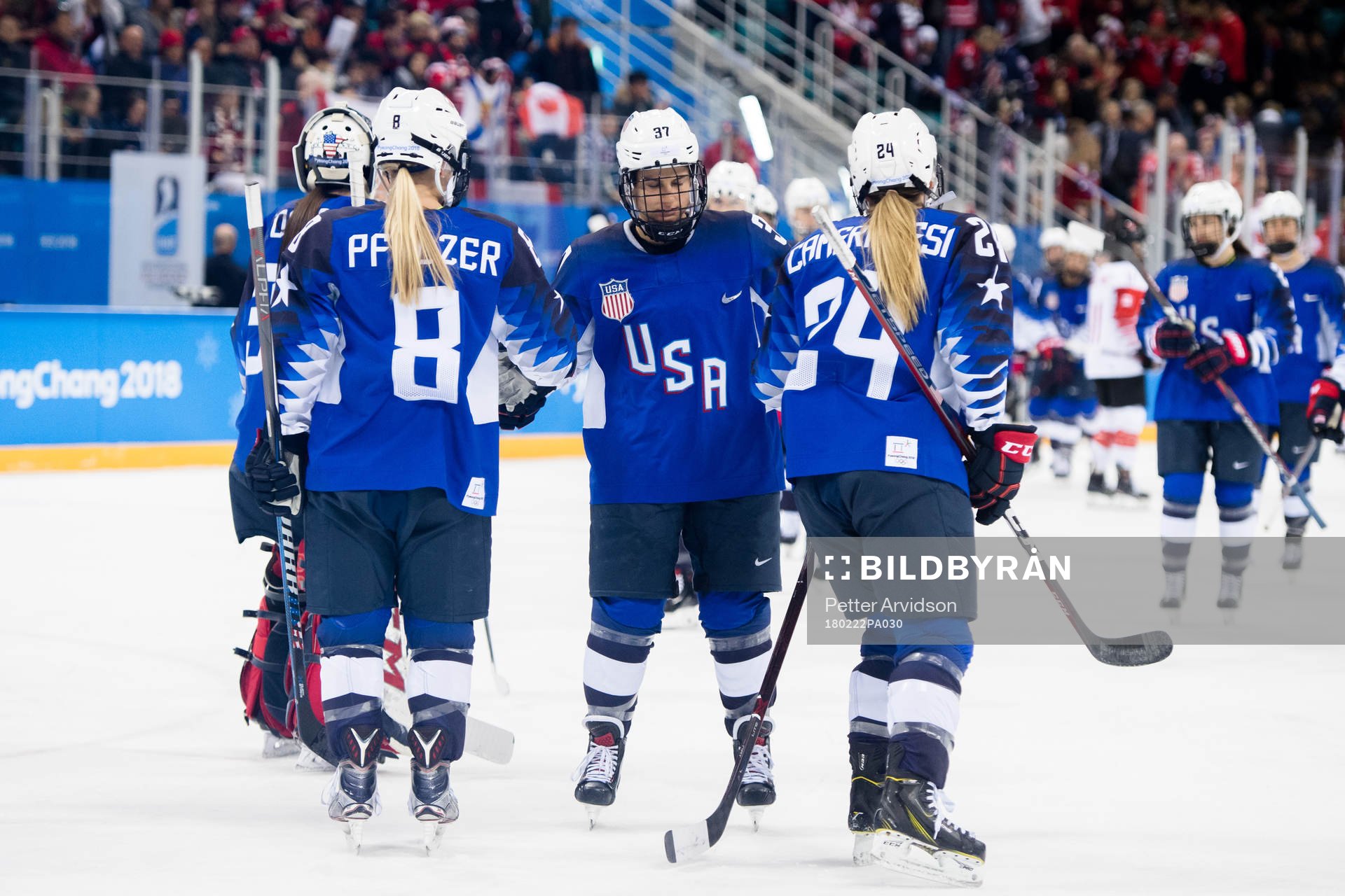 Emily Pfalzer, Amanda Pelkey and Dani Camoranesi of USA