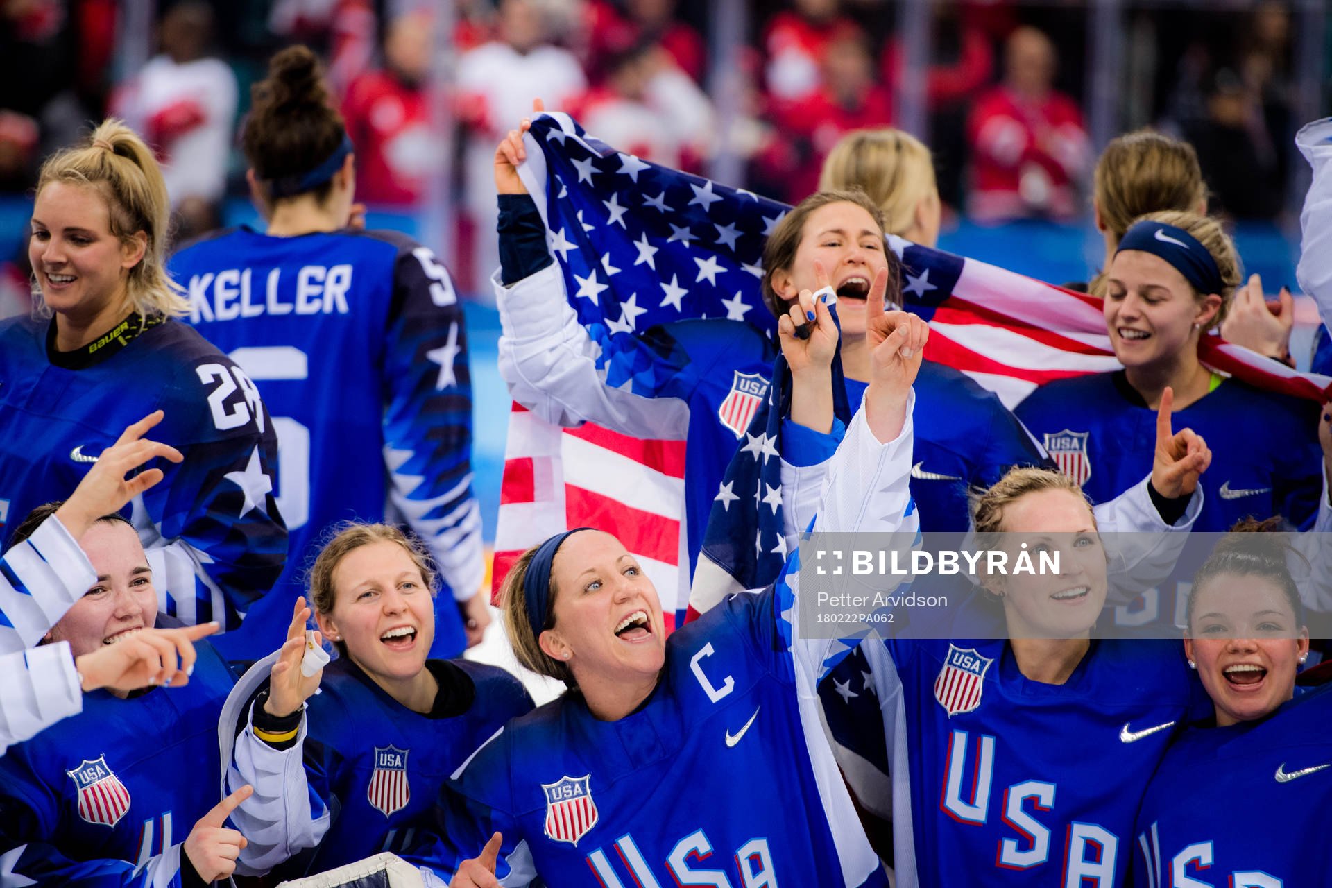 Meghan Duggan of USA celebrating