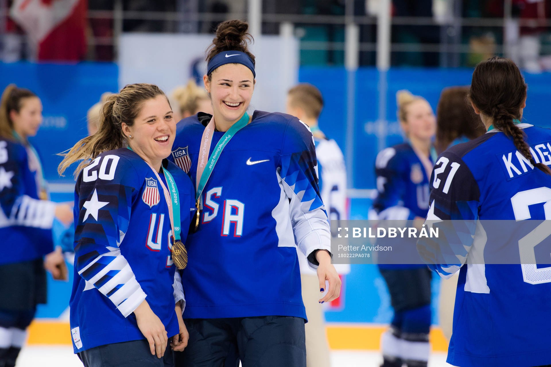 Hannah Brandt and Megan Keller of USA  celebrates