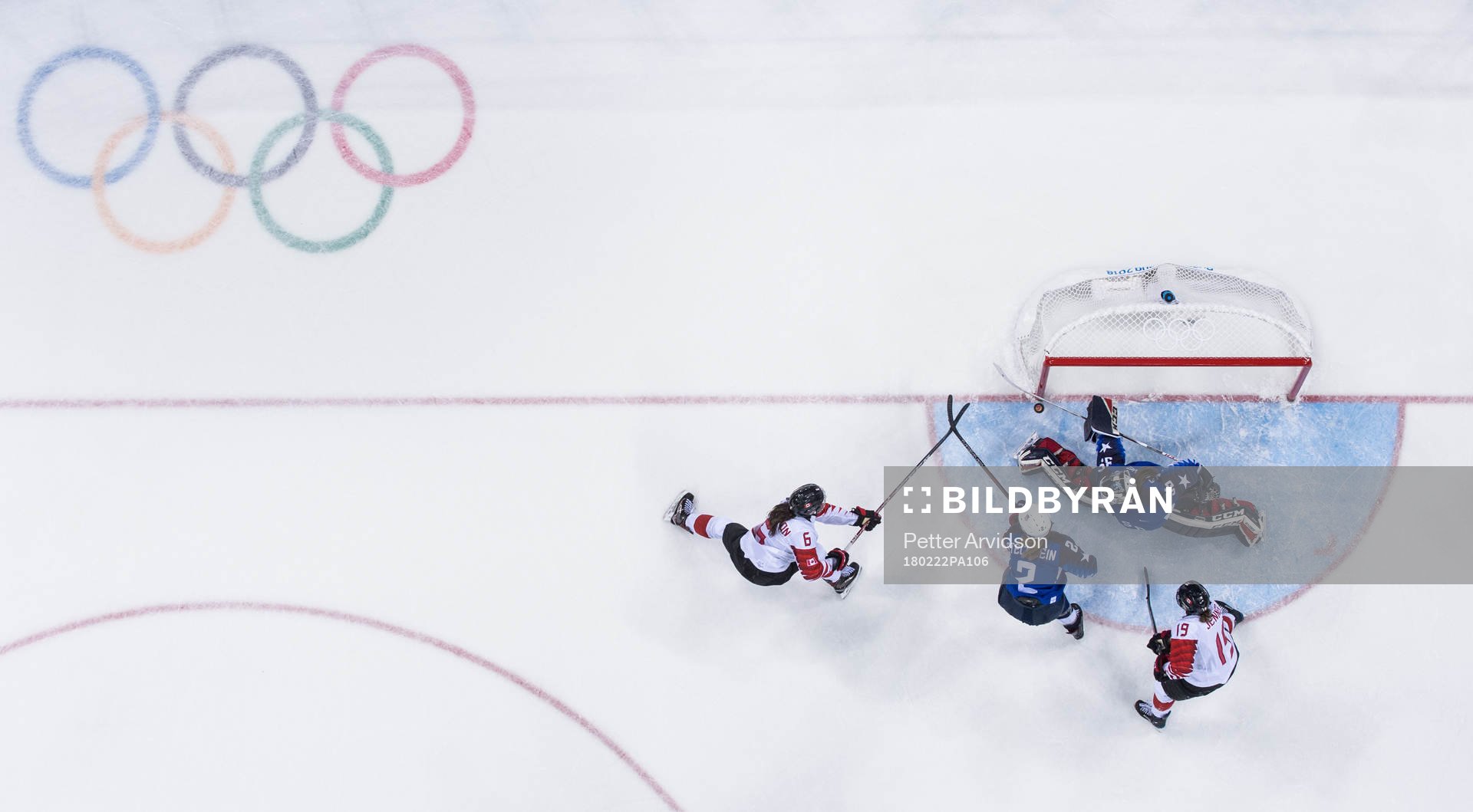Goaltender Maddie Ronney of USA makes a save against