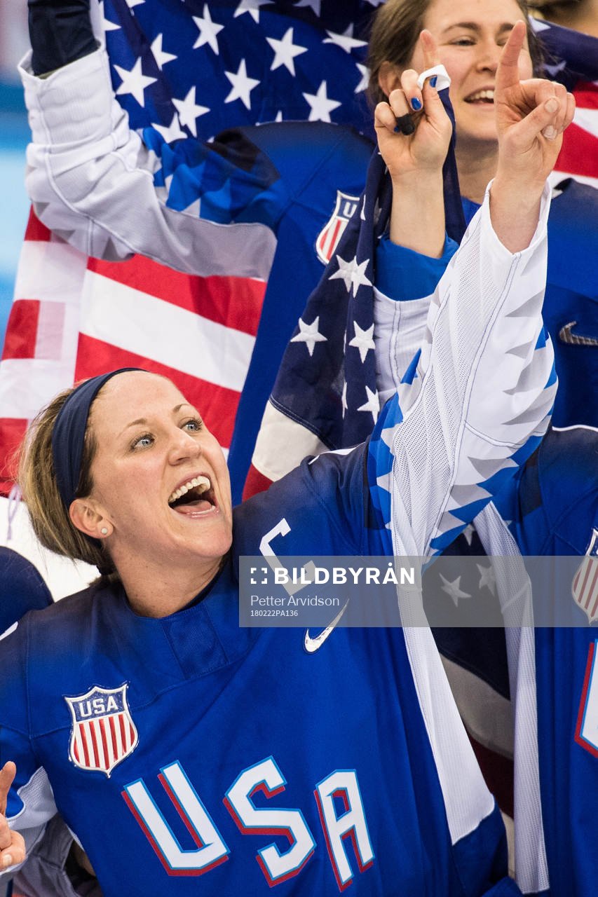Meghan Duggan of USA celebrates