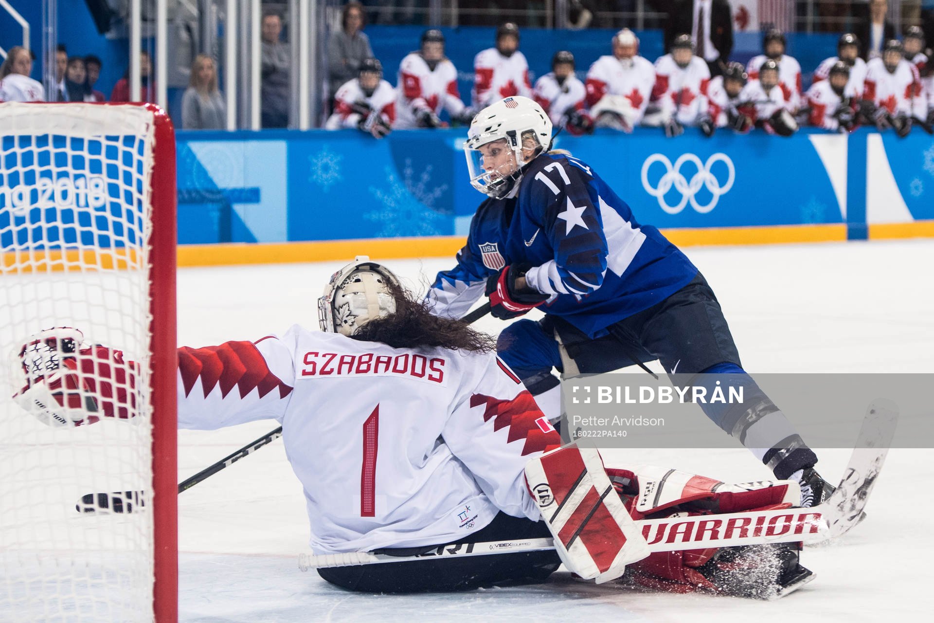 Jocelyne Lamoureux Davidson of USA scores against
