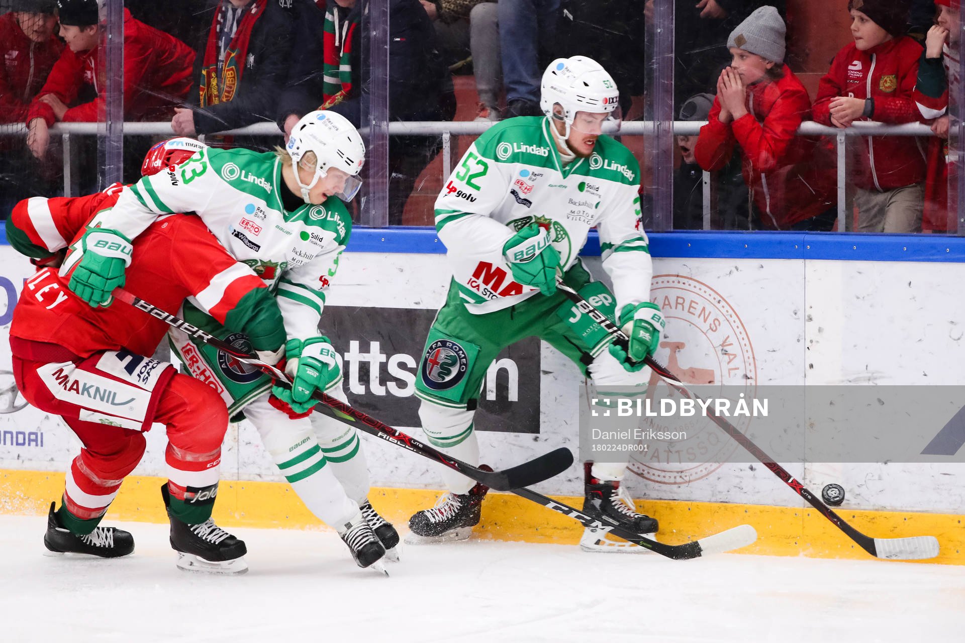 Moras Brandon Gormley, Rögles Daniel Sylwander och Lucas