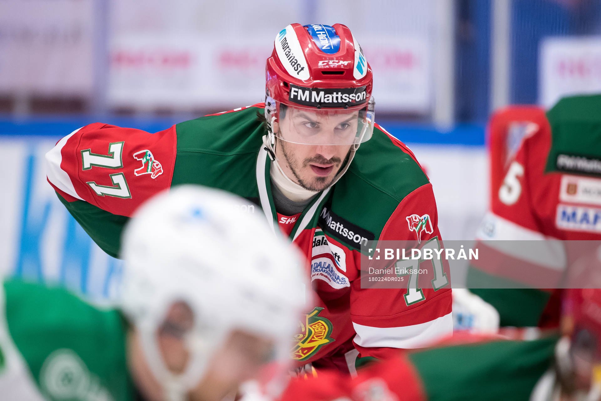 Moras Keaton Ellerby  i ishockeymatchen i SHL mellan Mora