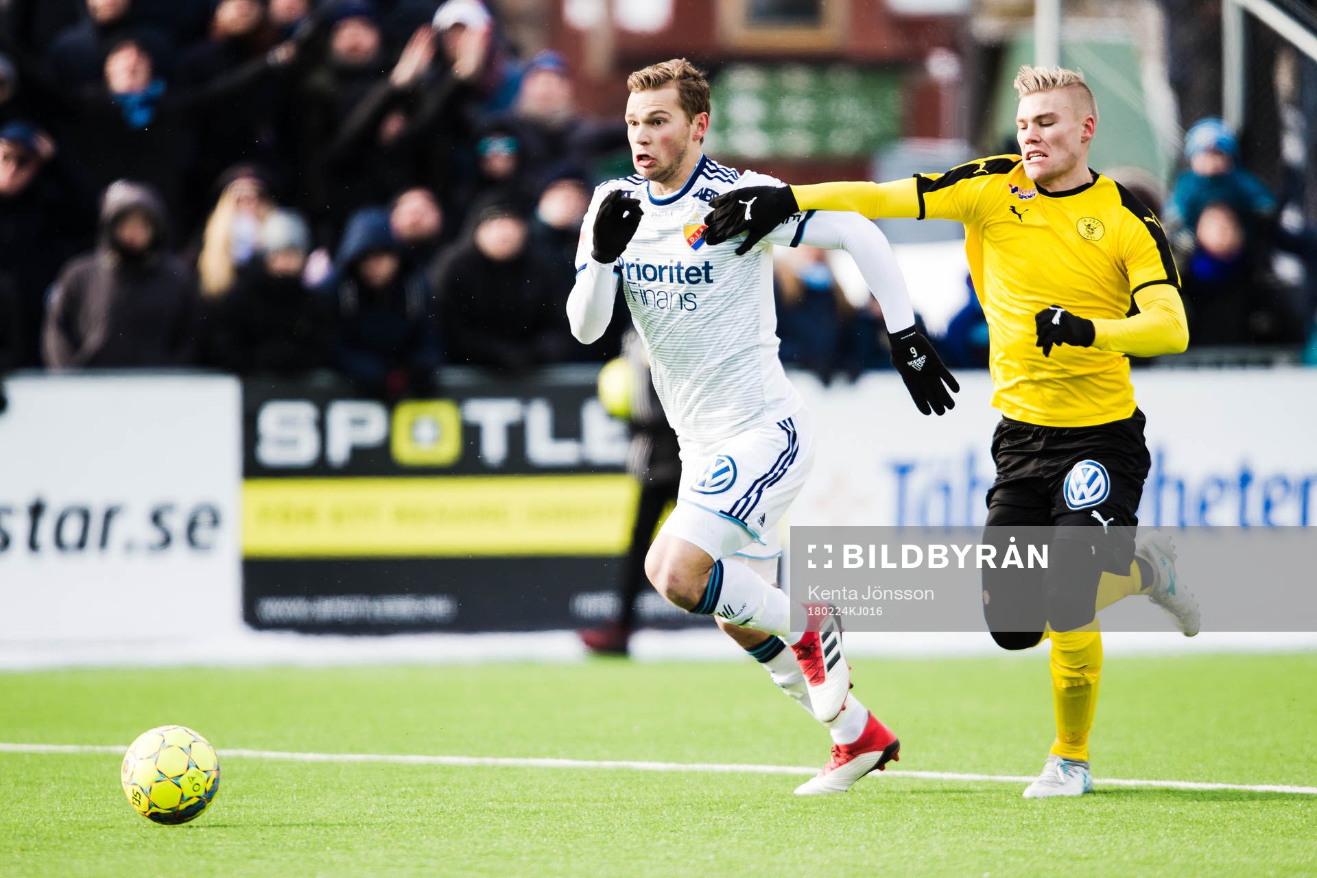 Djurgårdens Jesper Karlström och Frejs Martin Falkeborn