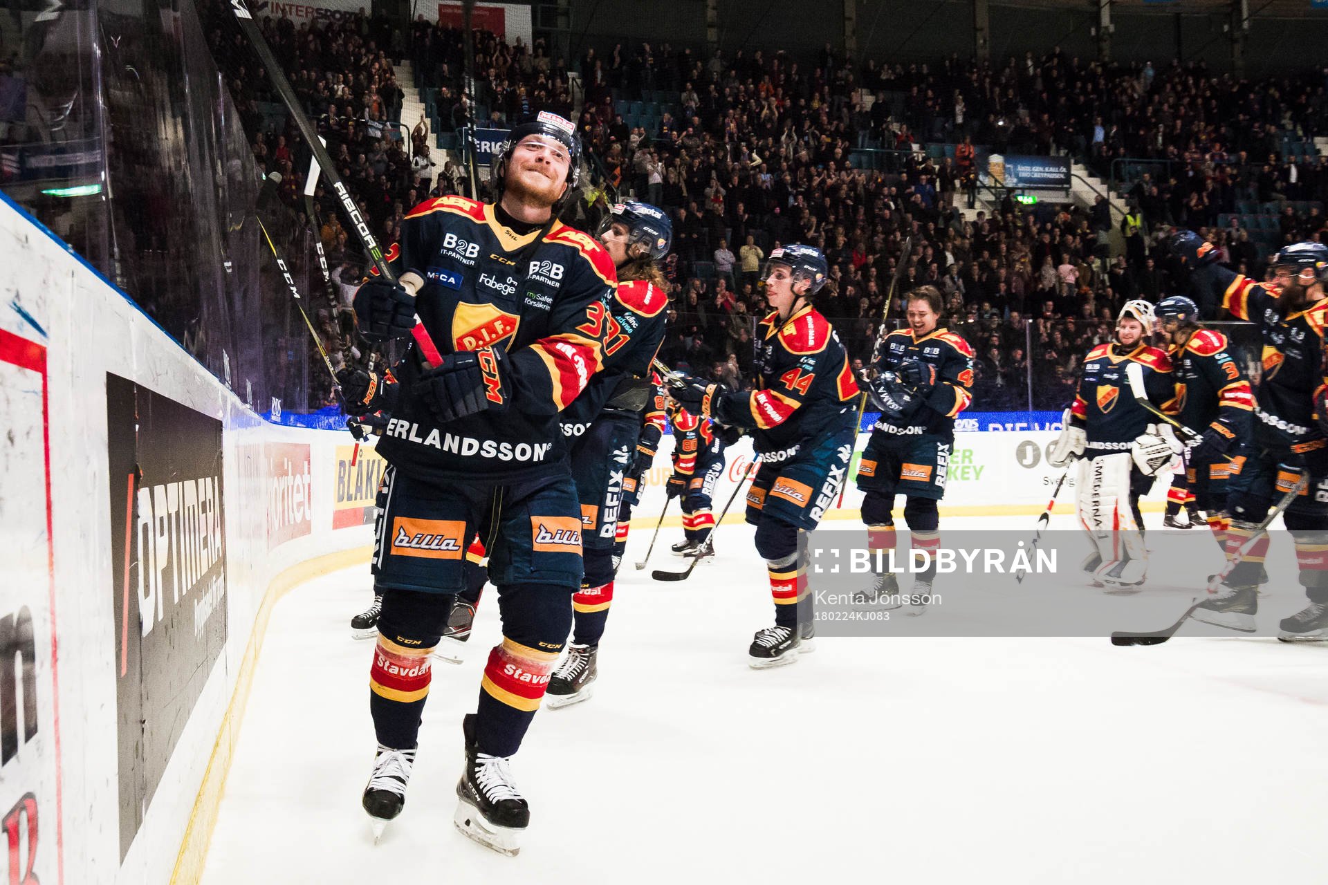 Djurgårdens Linus Hultström jublar