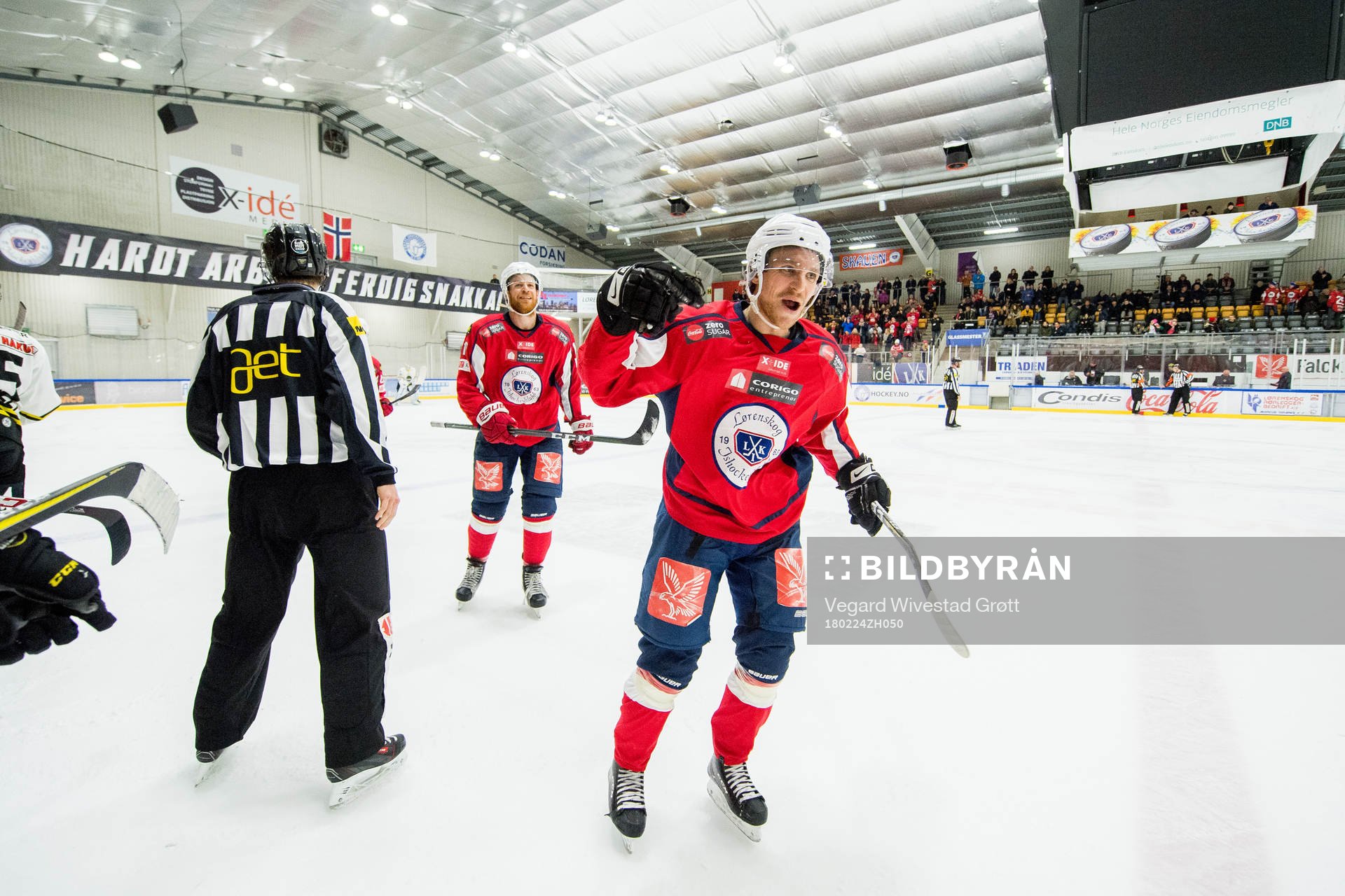 Erik Johan Rasmus Forsberg of Lørenskog celebrates scoring