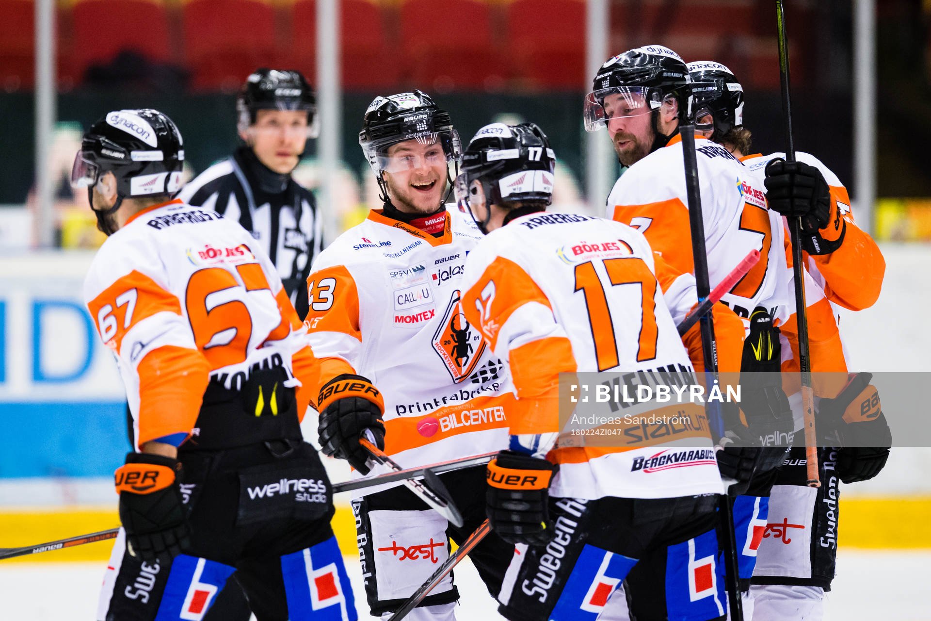 Karlskronas Joel Kellman kvitterar till 1-1 och jublar med