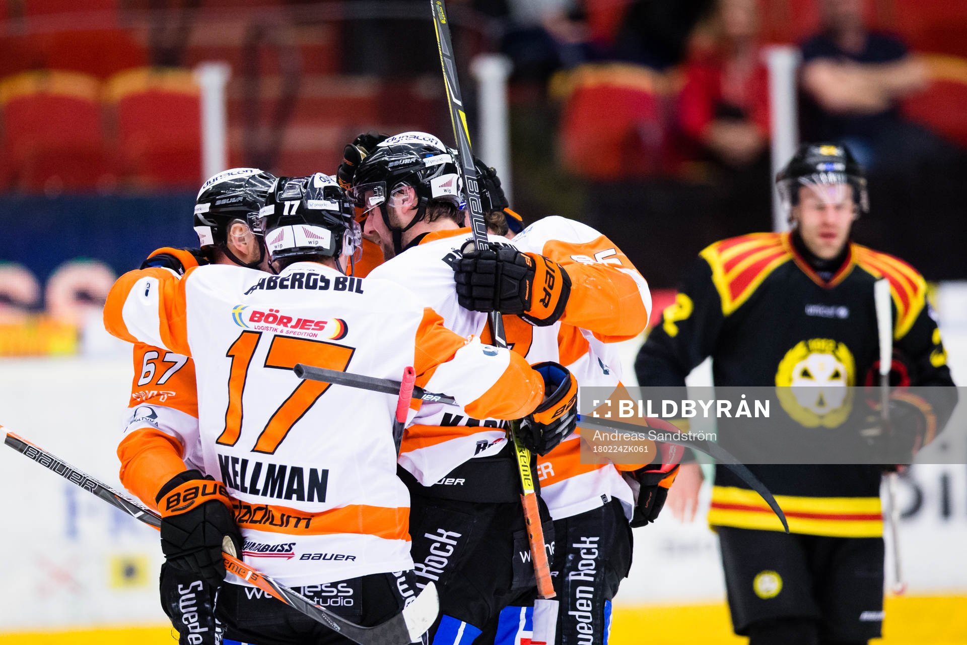 Karlskronas Joel Kellman kvitterar till 1-1 och jublar med