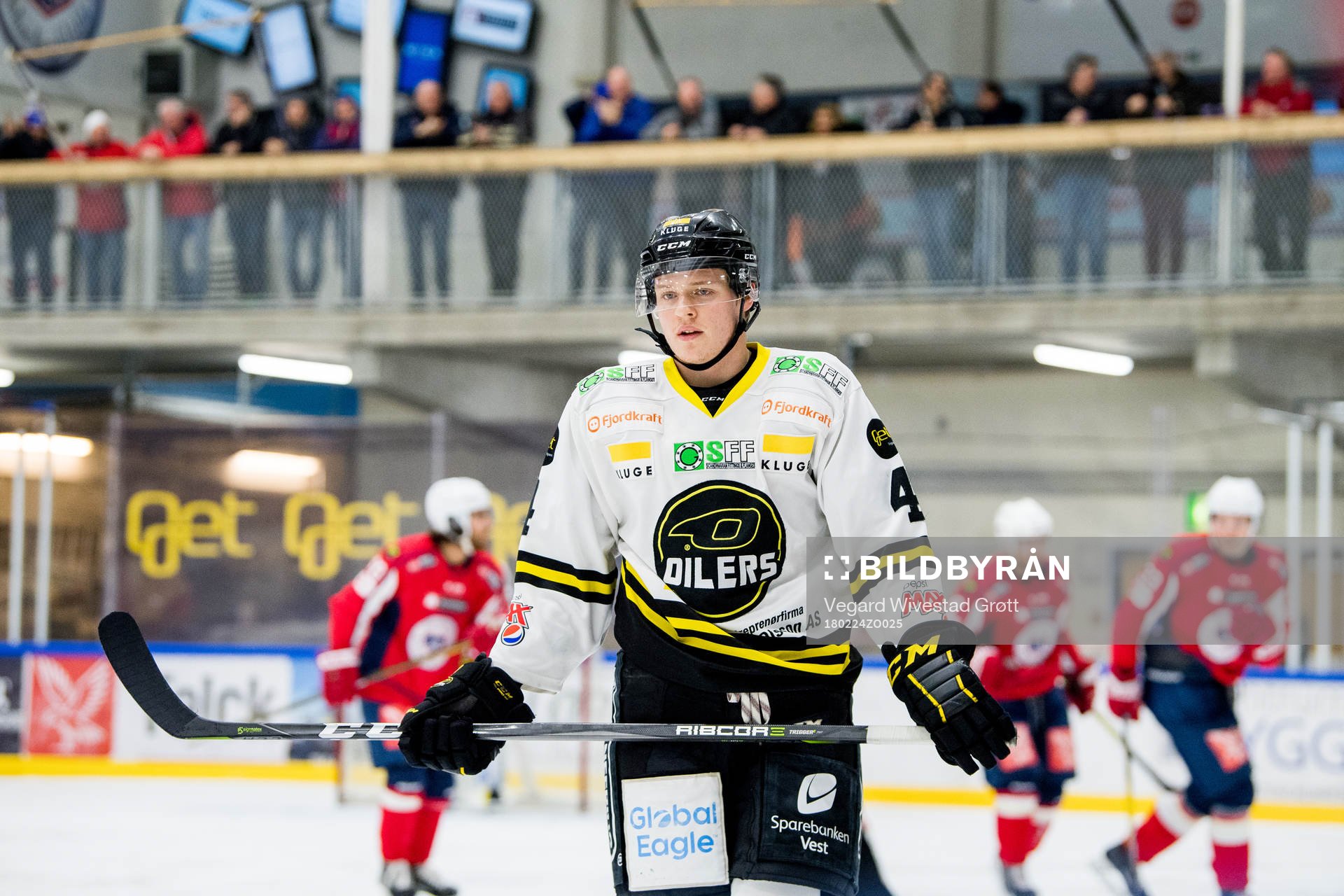 Johannes Johannesen of Stavanger Oilers looks dejected