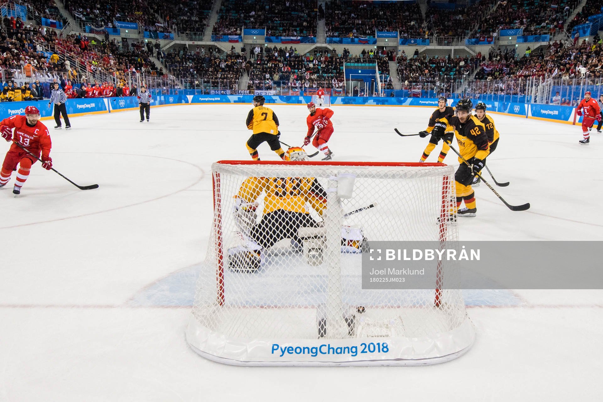 Vyacheslav Voinov Of Russia (OAR) scores the 1-0 goal in
