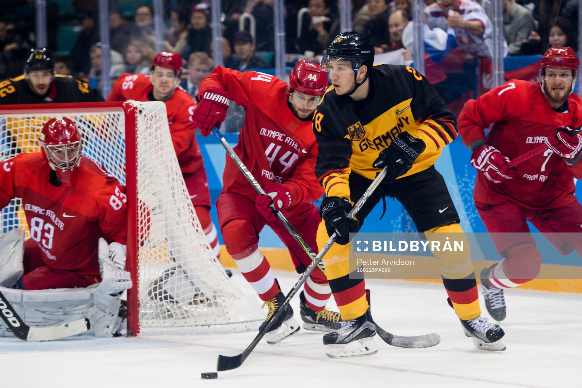 Frank Mauer of Germany in the Ice Hockey Men’s Final
