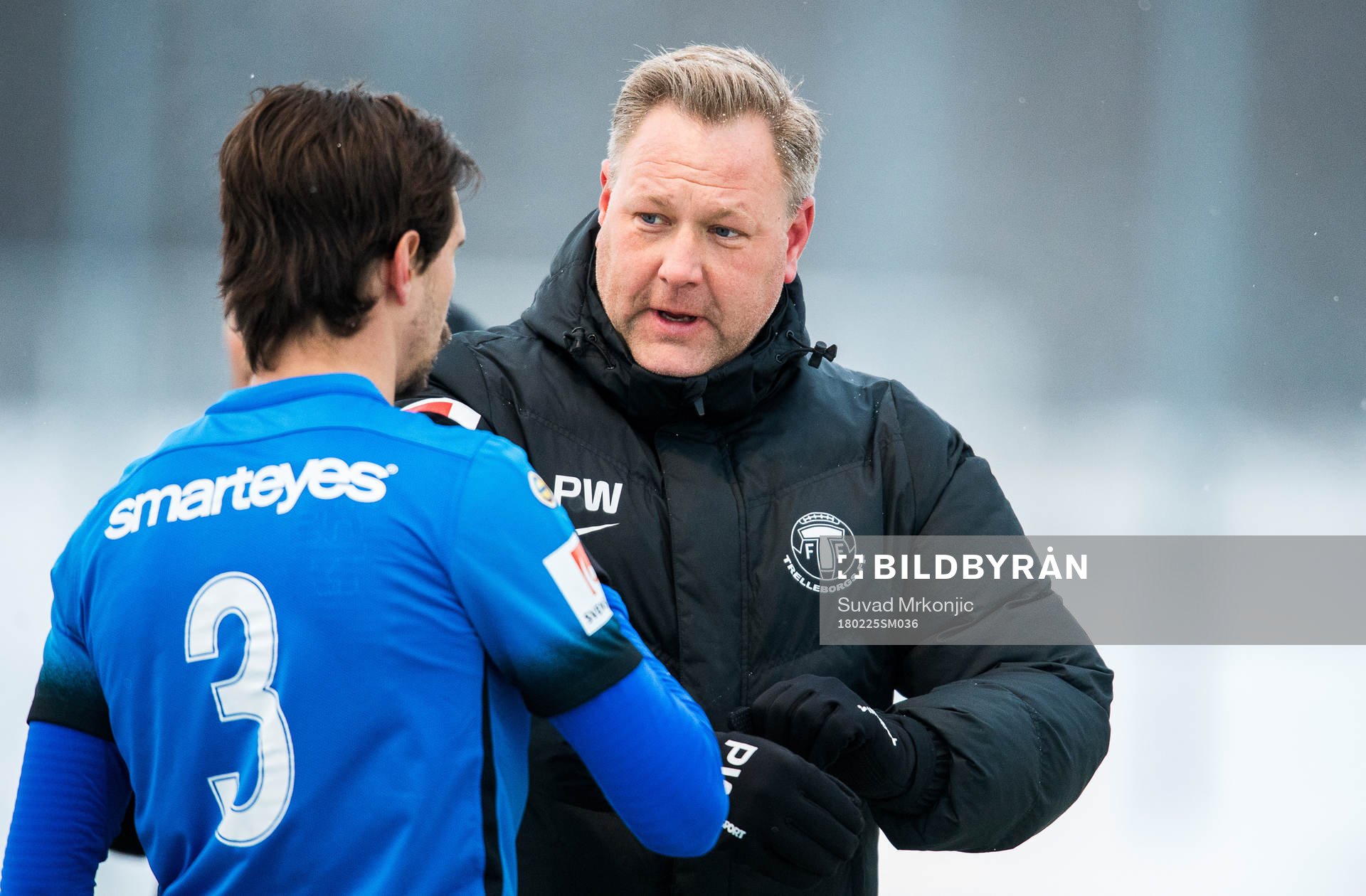 Trelleborgs tränare Patrick Winqvist och Sebastian Ohlsson