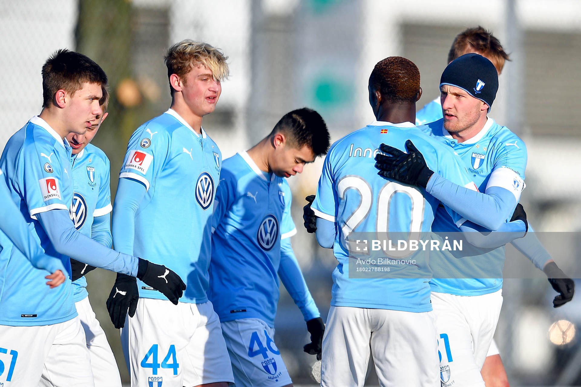 Malmö FFs Franz Brorsson jublar med lagkamrater